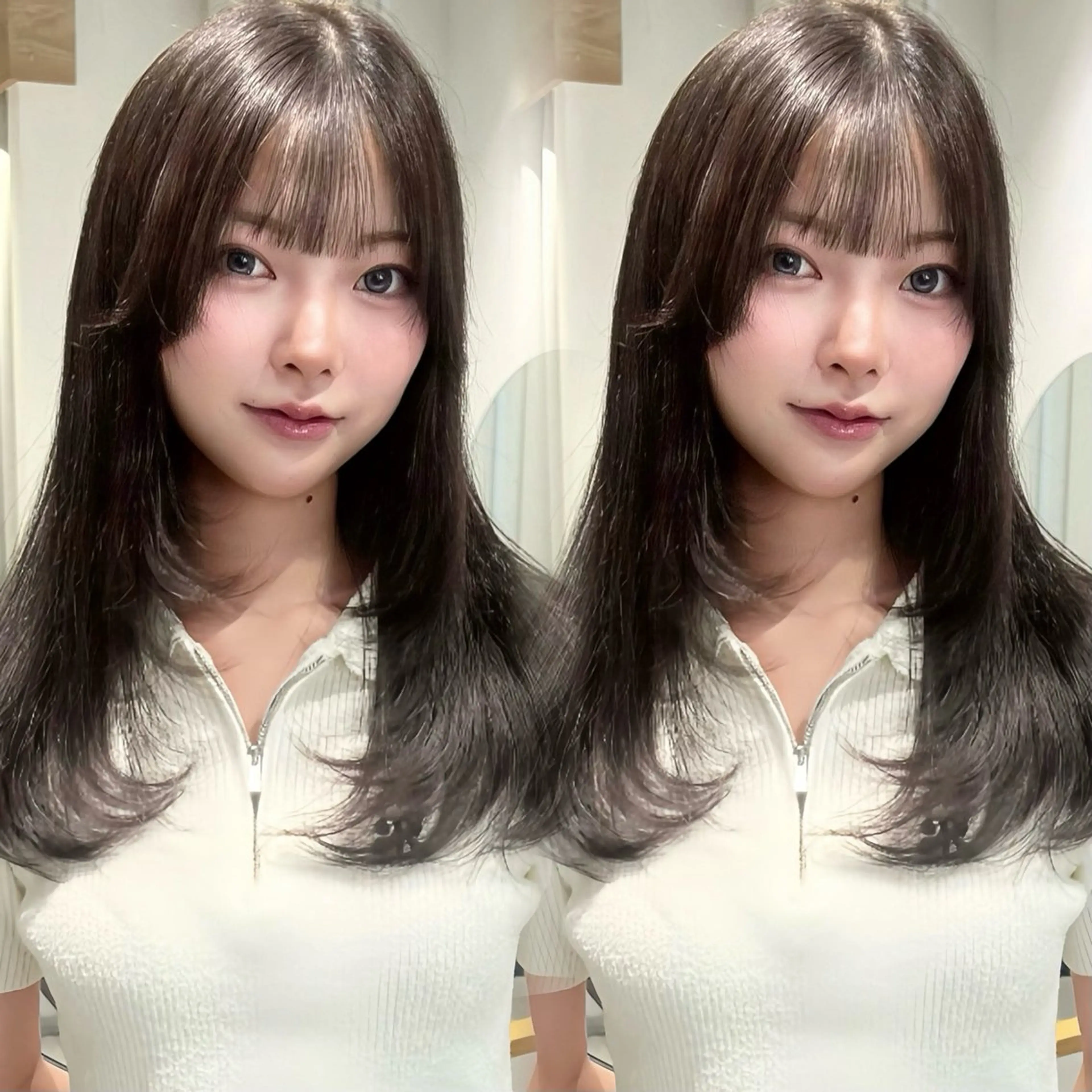 ロング レイヤーカット カット ヘアカラー AI TOKYO　S所属・mizuki 【韓国レイヤー】のヘアスタイル