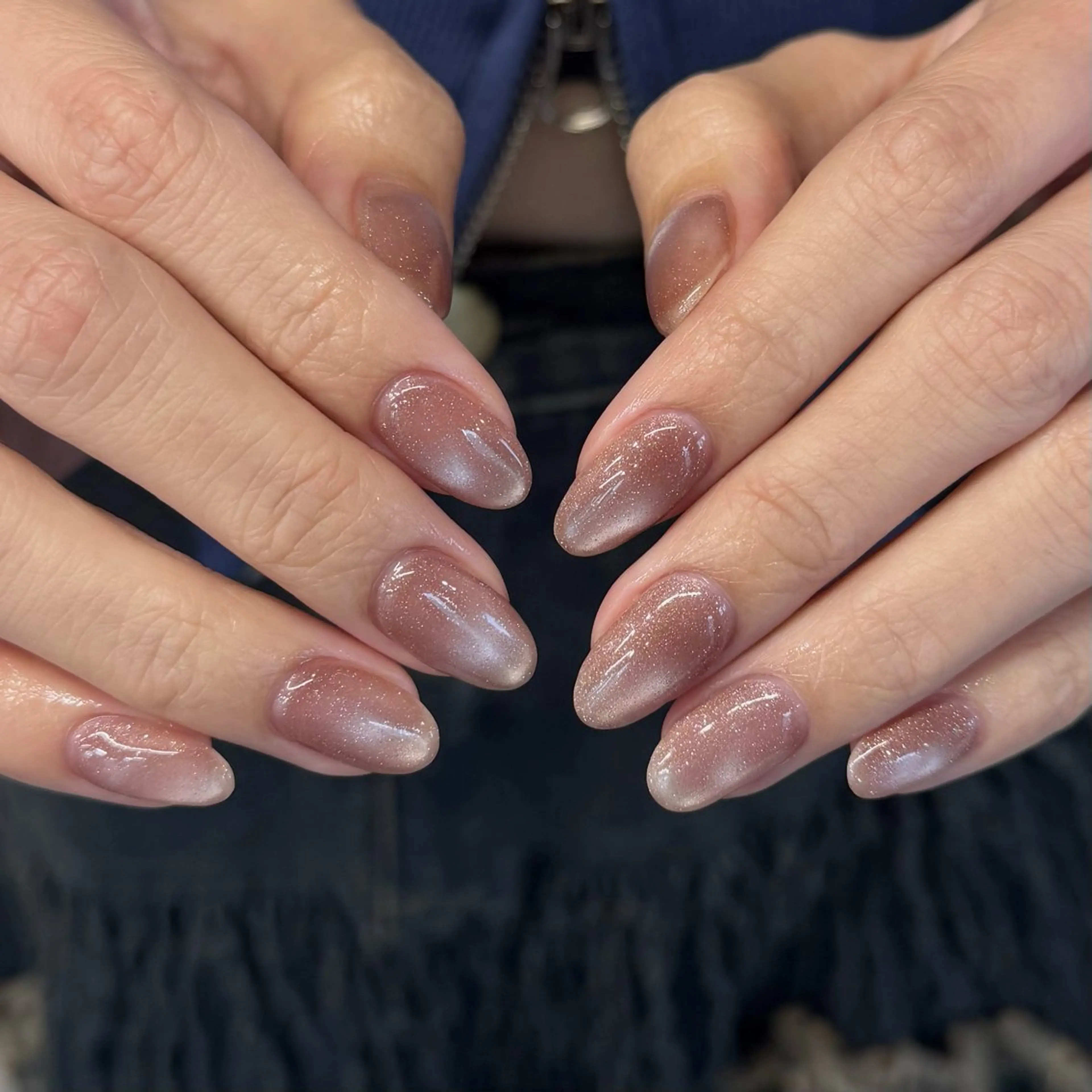 ネイル アニマル柄 ブルー ドット ジェルネイル ガーリー jouerm所属・山田 萌果のネイルデザイン