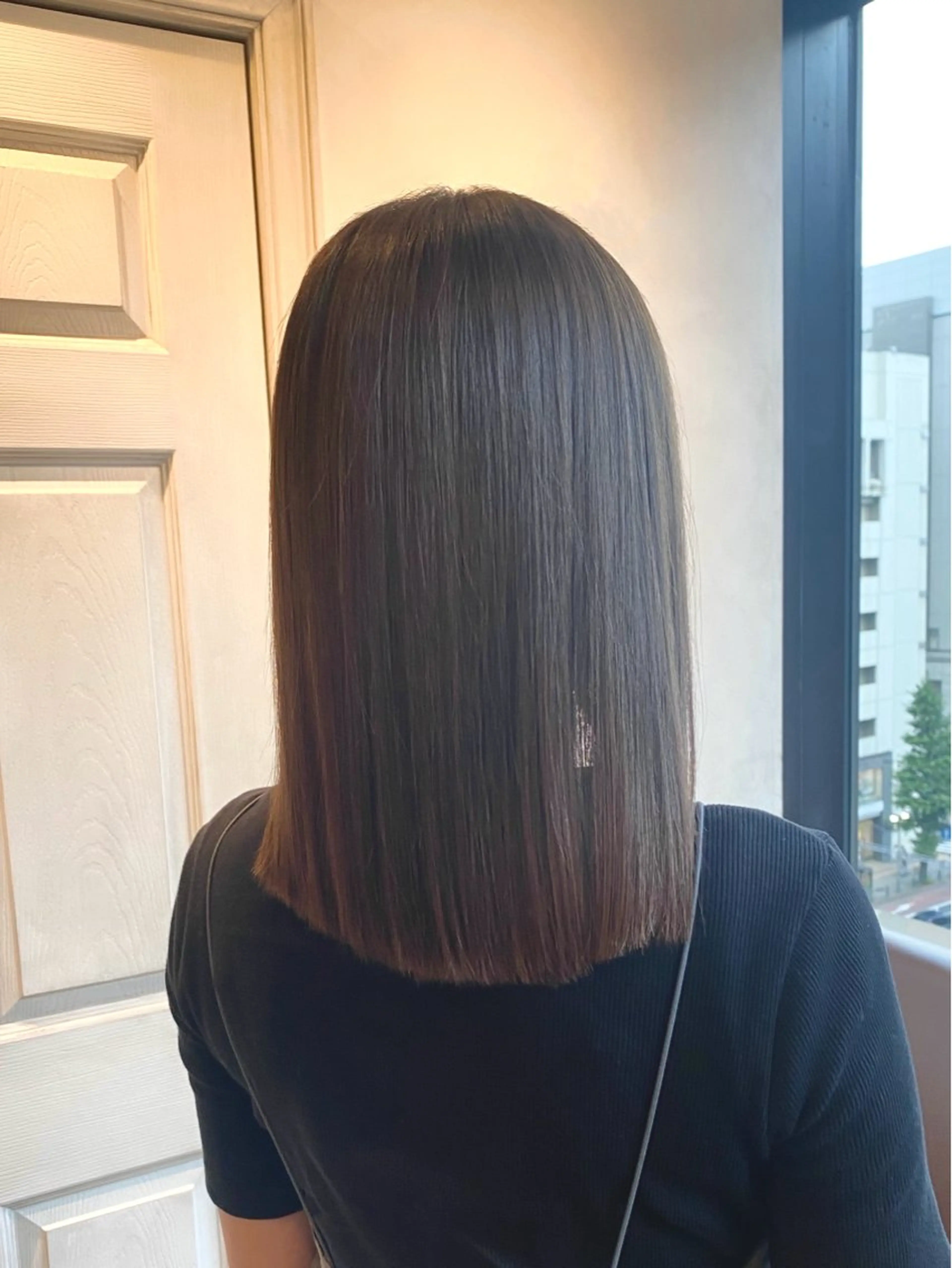 ミディアム 伸ばしかけ 縮毛矯正 縮毛矯正 千 田のヘアスタイル