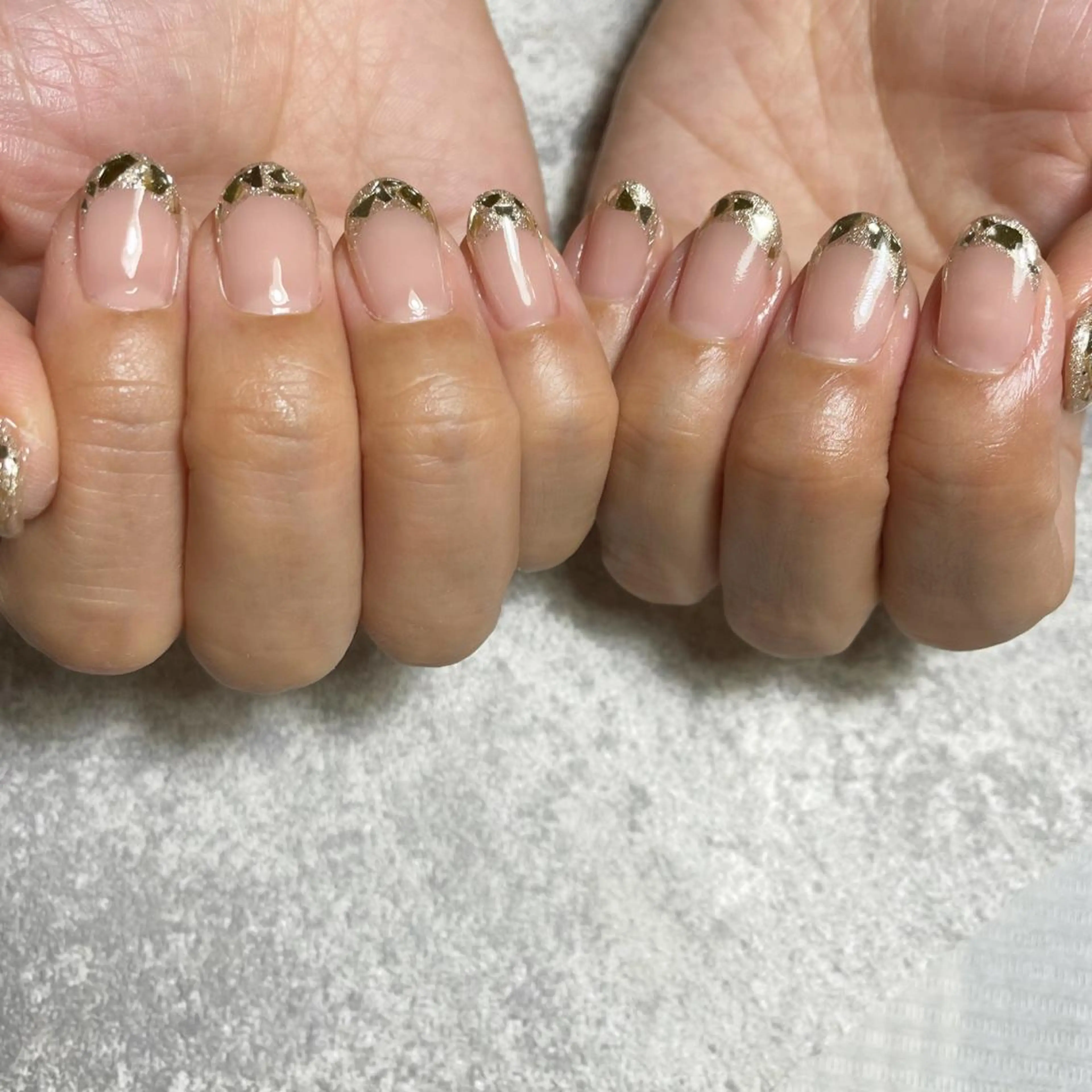 ネイル フレンチネイル ガラスフレンチ ハンドネイル ilo所属・舟橋 恭子のネイルデザイン