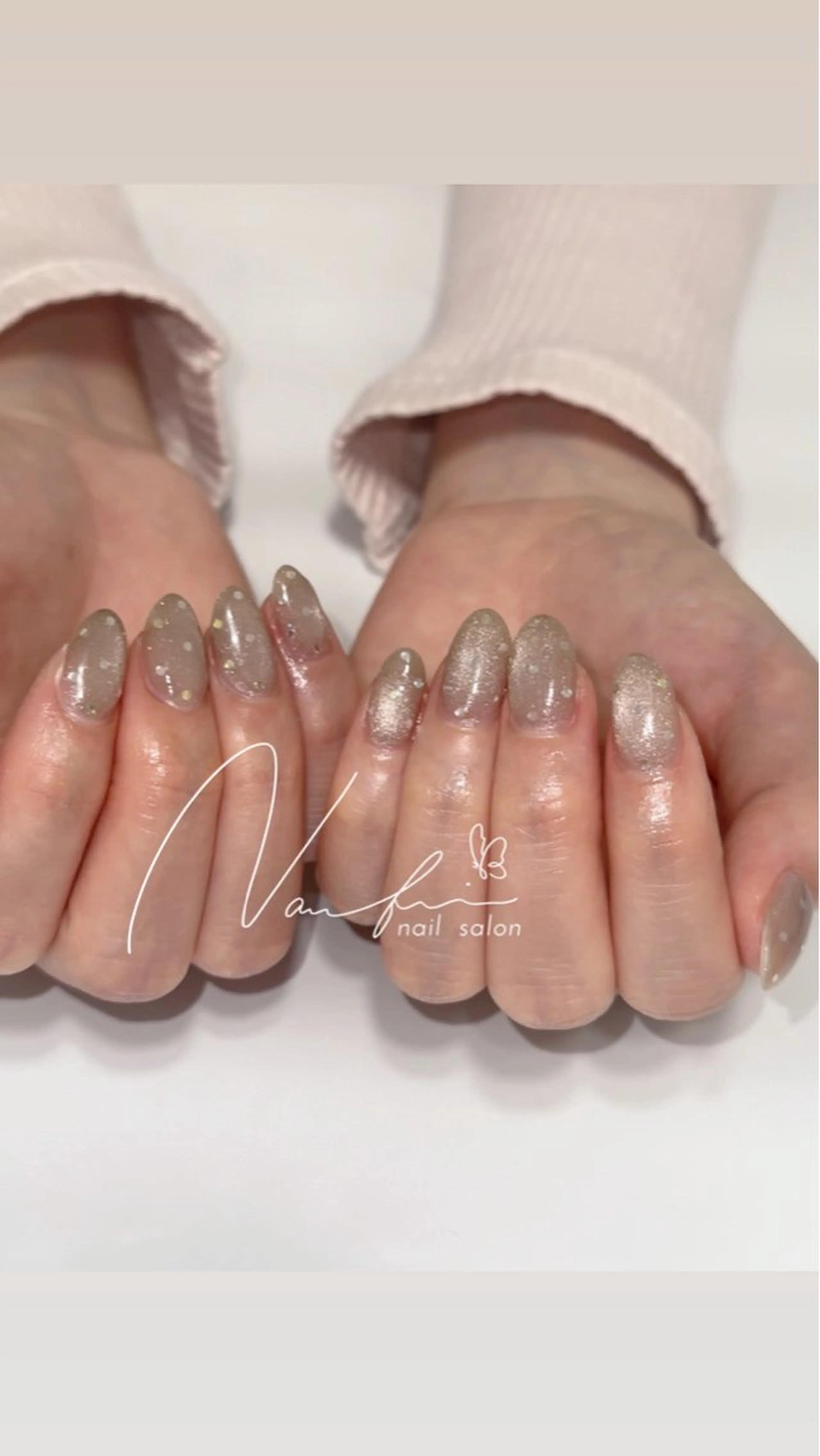 ネイル クリアネイル キラキラネイル オフィスネイル ホワイト ハンドネイル nailsalon Nabi所属・nailsalon Nabiのネイルデザイン