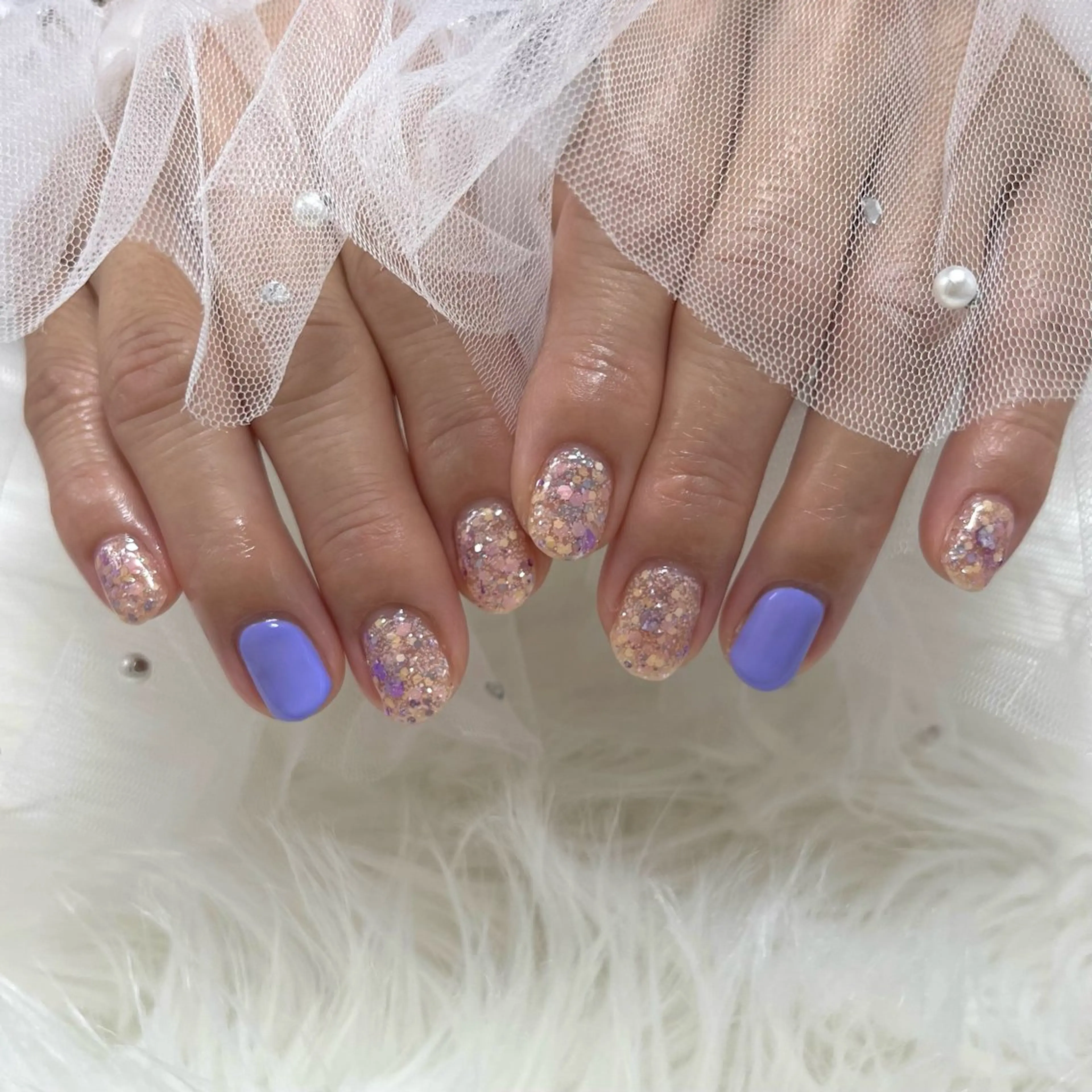 ネイル ワンカラーネイル パープル ハンドネイル SHINE nail salonのネイルデザイン