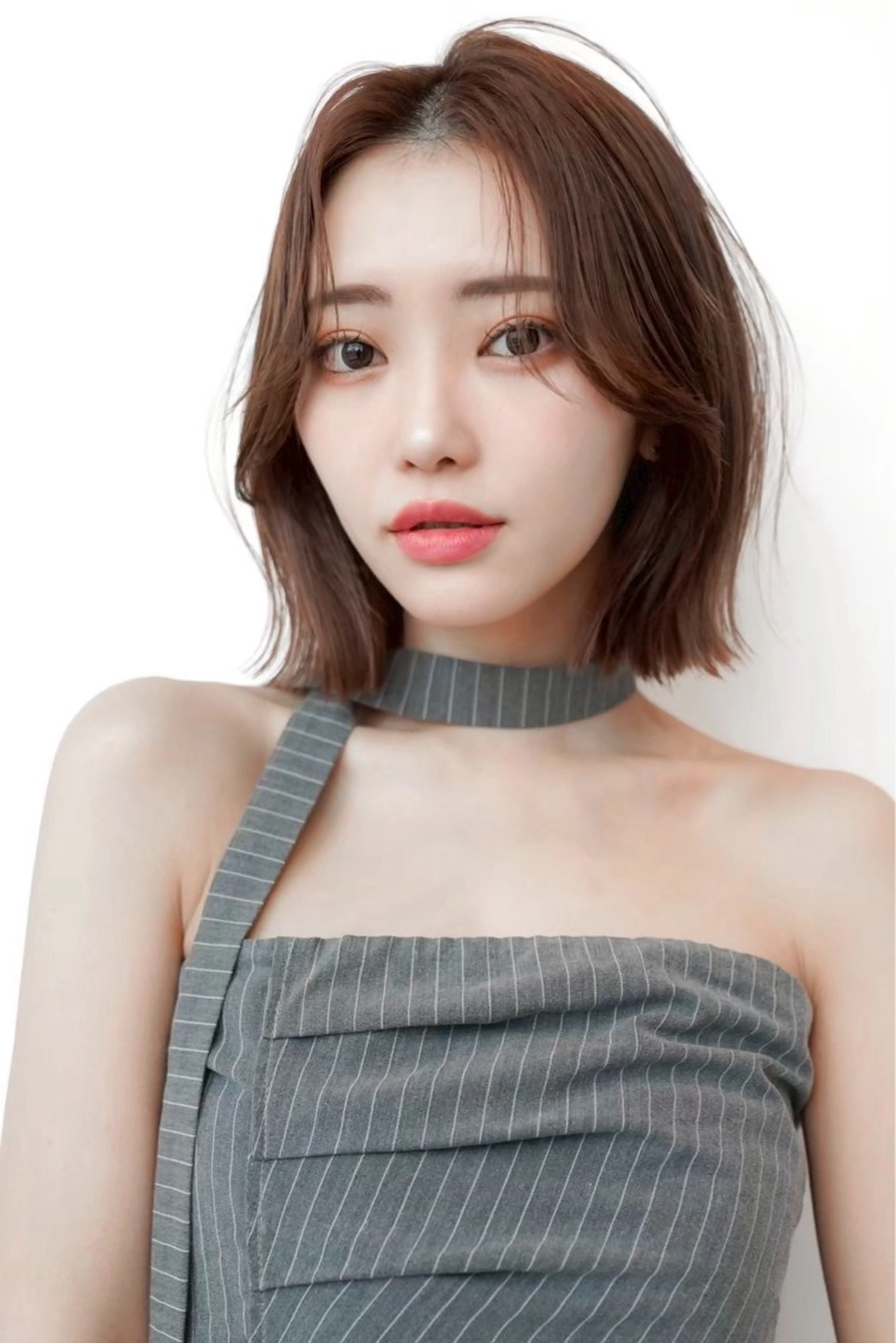 ミディアム カラー 切りっぱなしボブ ショートボブ ボブレイヤー 透明感カラー ボブ カット ヘアカラー トリートメント 渋谷ボブ/レイヤー ボブ田中航平のヘアスタイル