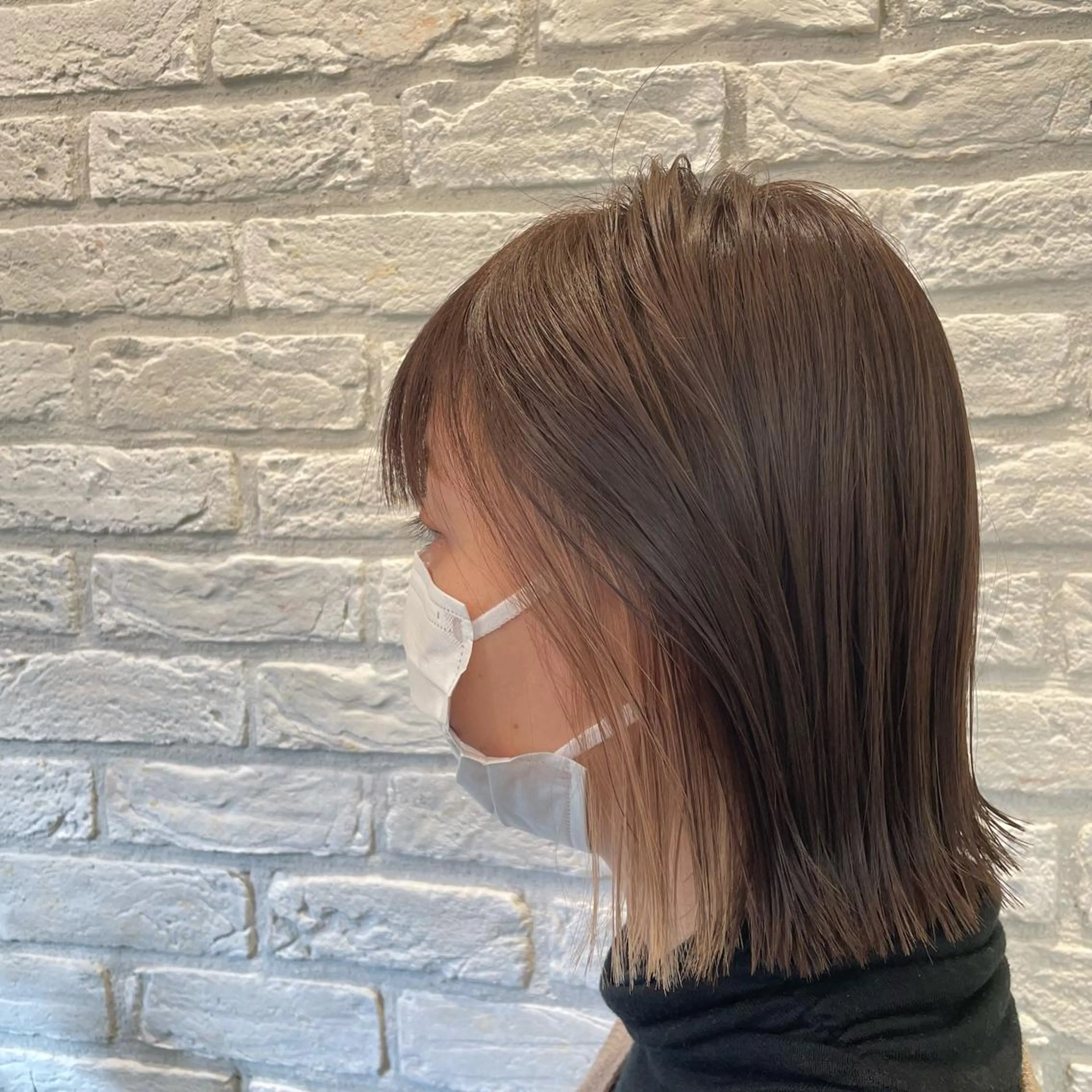 ミディアム カラー ベージュカラー イヤリングカラー erina💖 CLUTCH天王寺のヘアスタイル