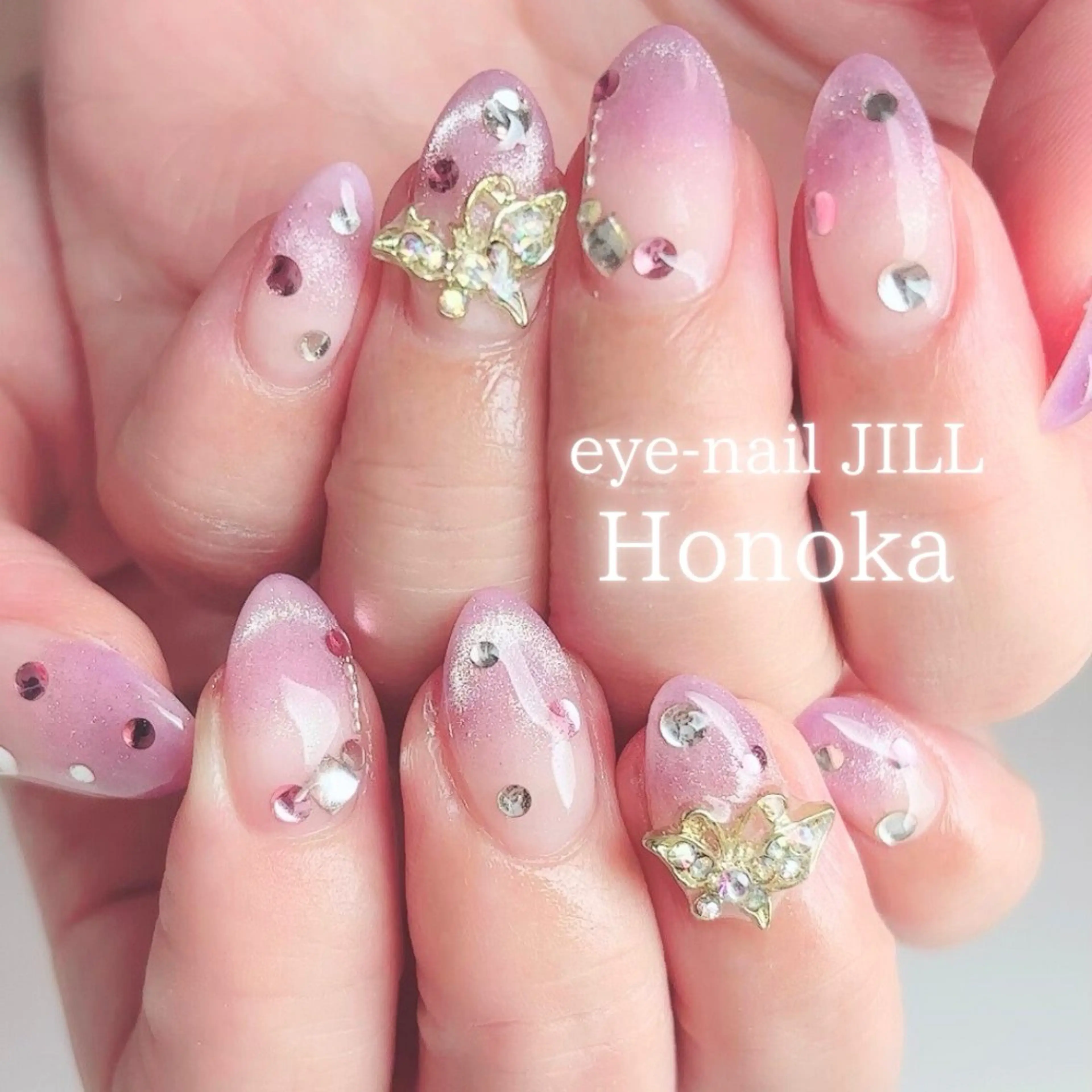 ネイル フレンチネイル グラデーション マグネットネイル マグネットフレンチ ハンドネイル JILL Honokaのネイルデザイン