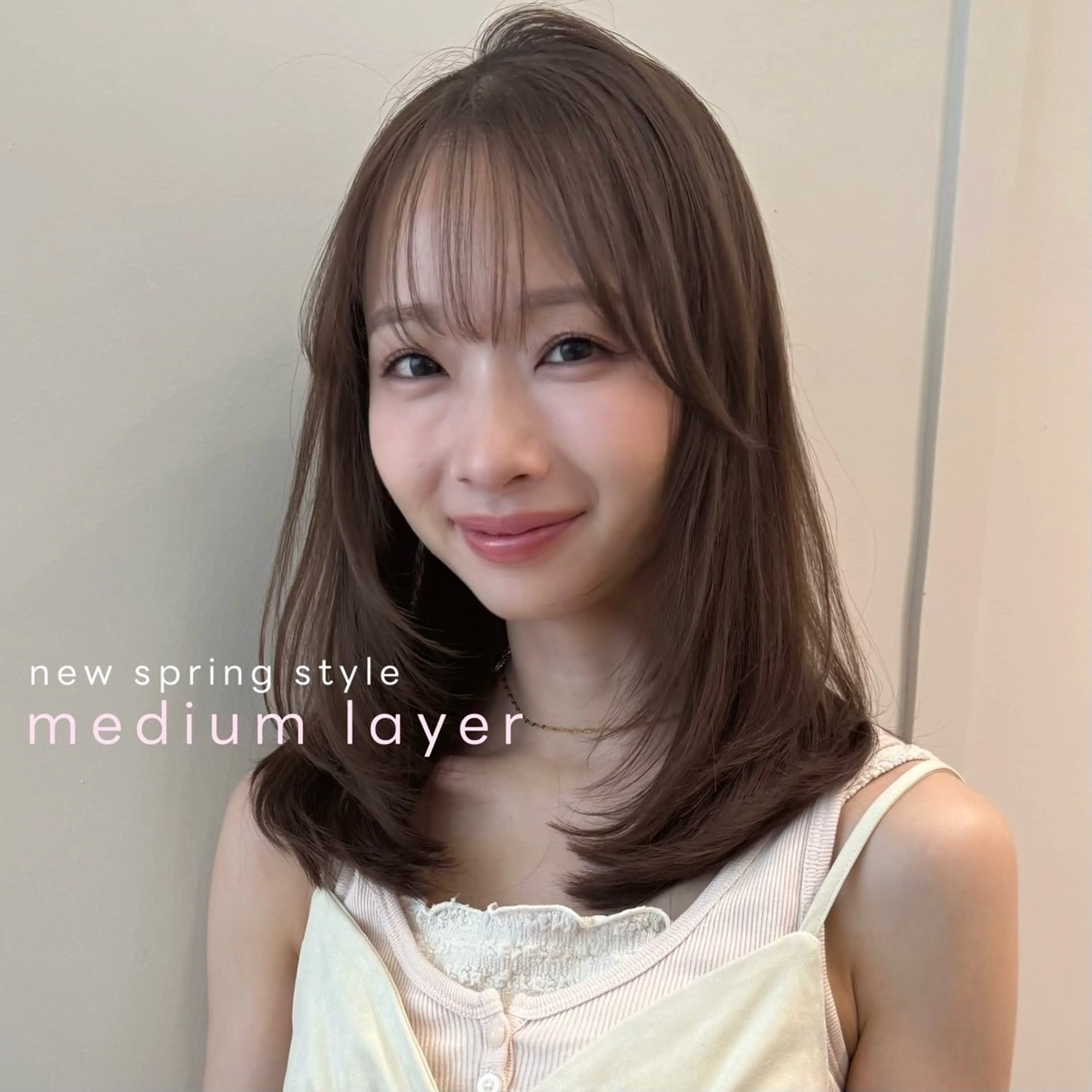 セミロング レイヤーカット カット ヘアカラー 透明感🍨レイヤー ヘアセット/miyuのヘアスタイル