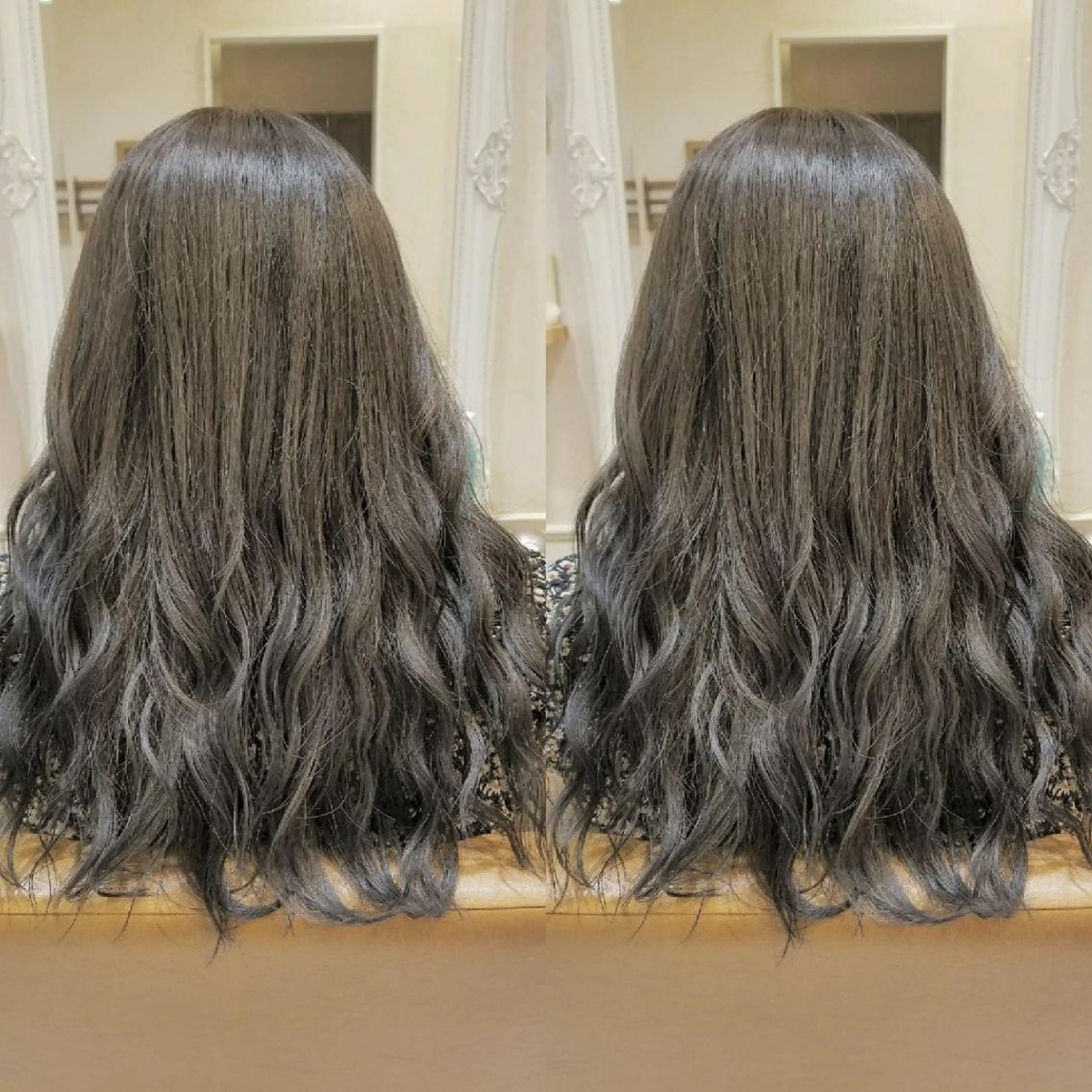 カラー ロング グレージュ ネイビーカラー grow上野御徒町【グロウ】所属・ブリーチ・ハイトーン 特化🎉内山のヘアスタイル