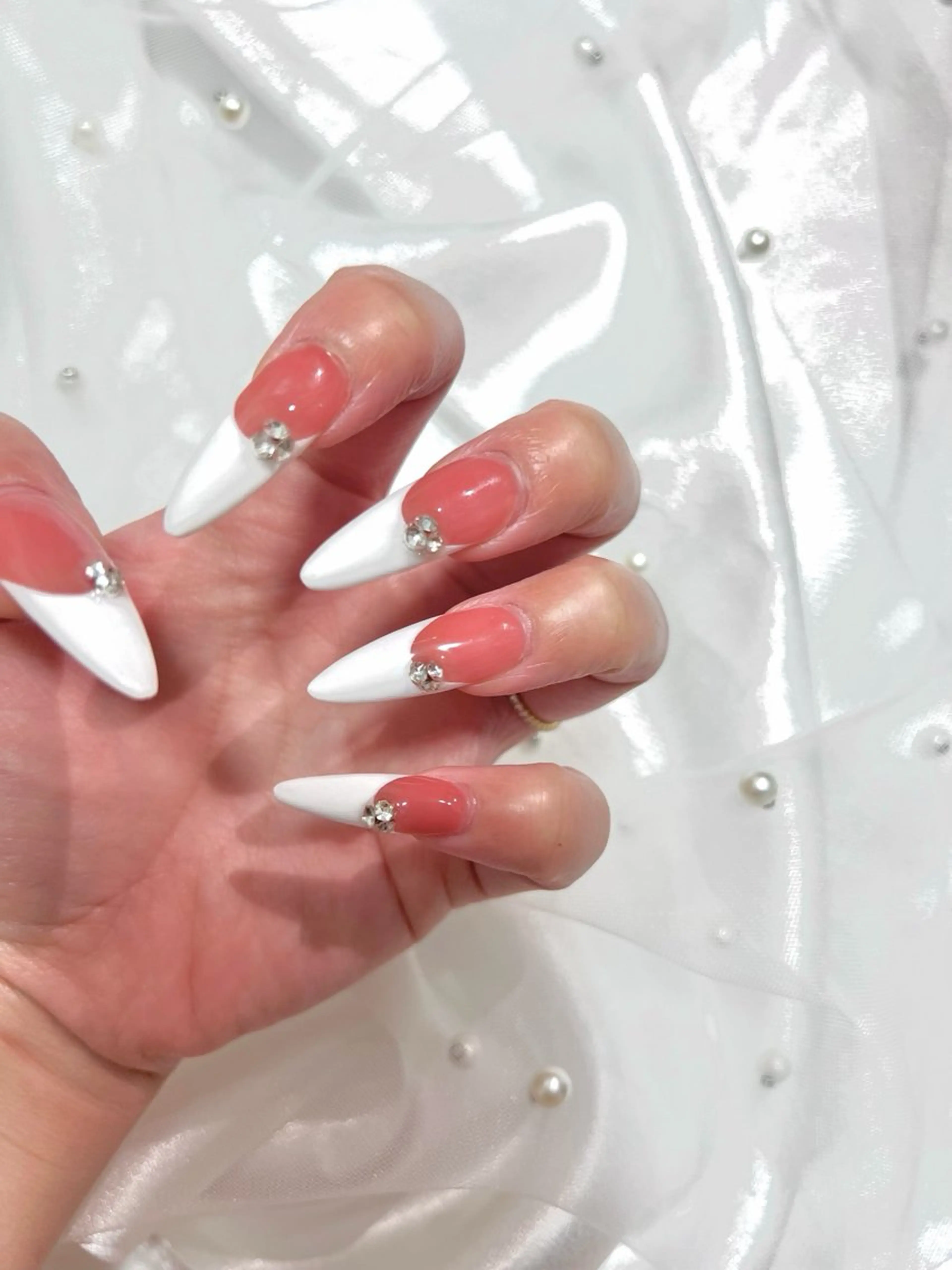 【チップ１０本長さ出し】✴︎１０本フレンチ✴︎（ベースカラーあり）の写真