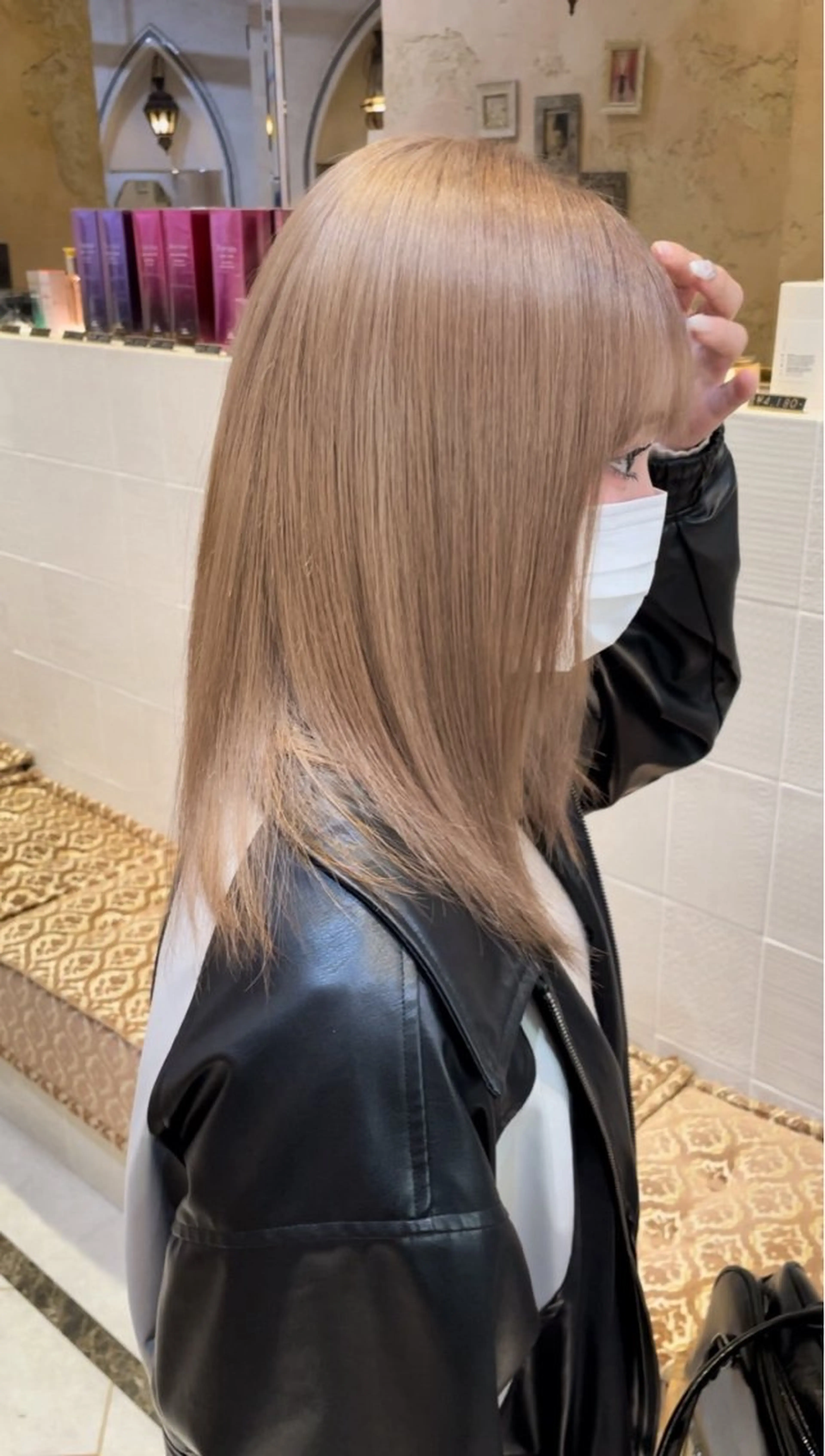 ミディアム カラー 脱白髪染め/ 髪質改善/ハクのヘアスタイル