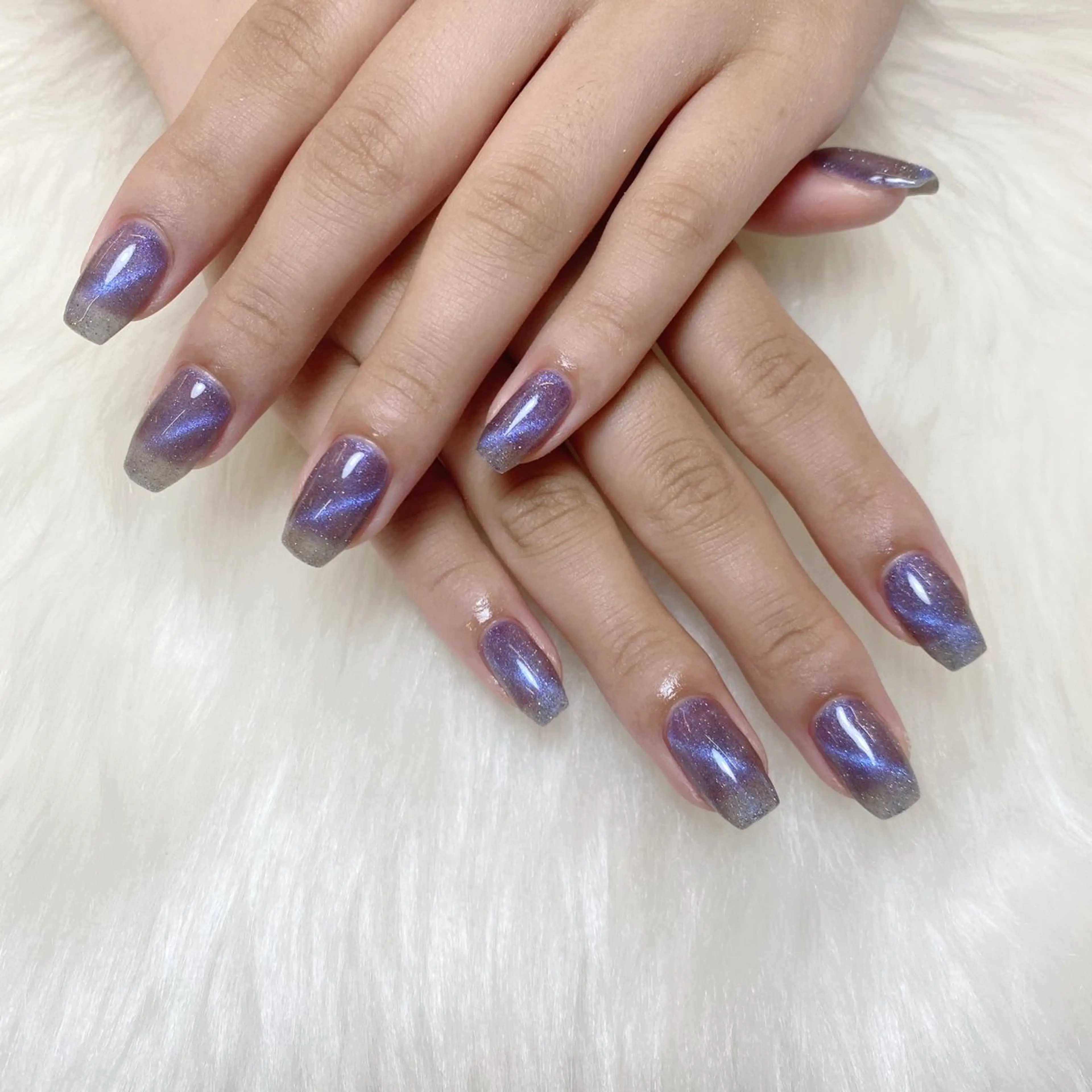 ネイル ブルー 長さ出し フットネイル フレンチネイル グラデーション fein. miku🎀🍼のネイルデザイン