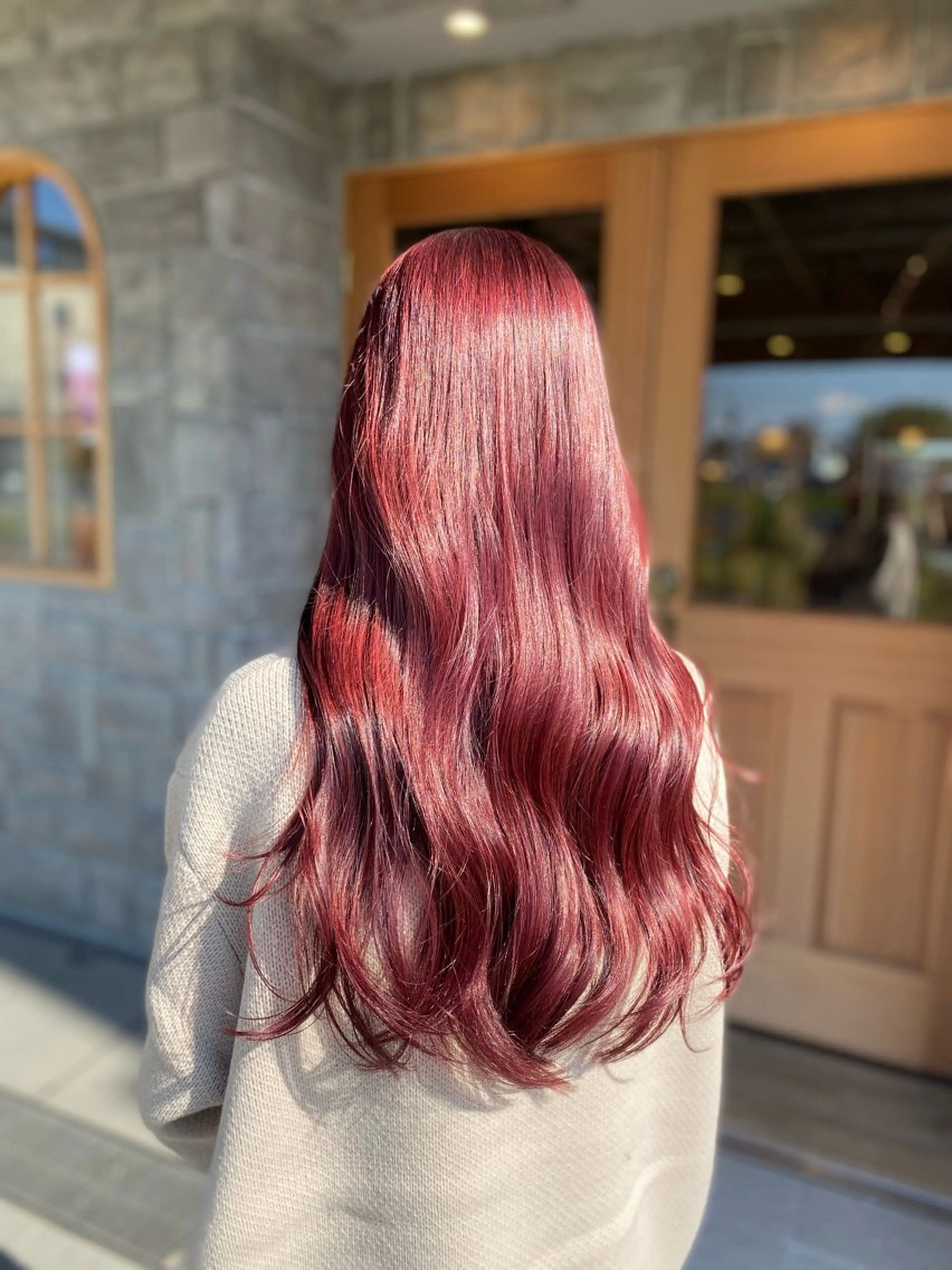 ロング カラー ブリーチ カット ヘアカラー 坂井 茅聖のヘアスタイル