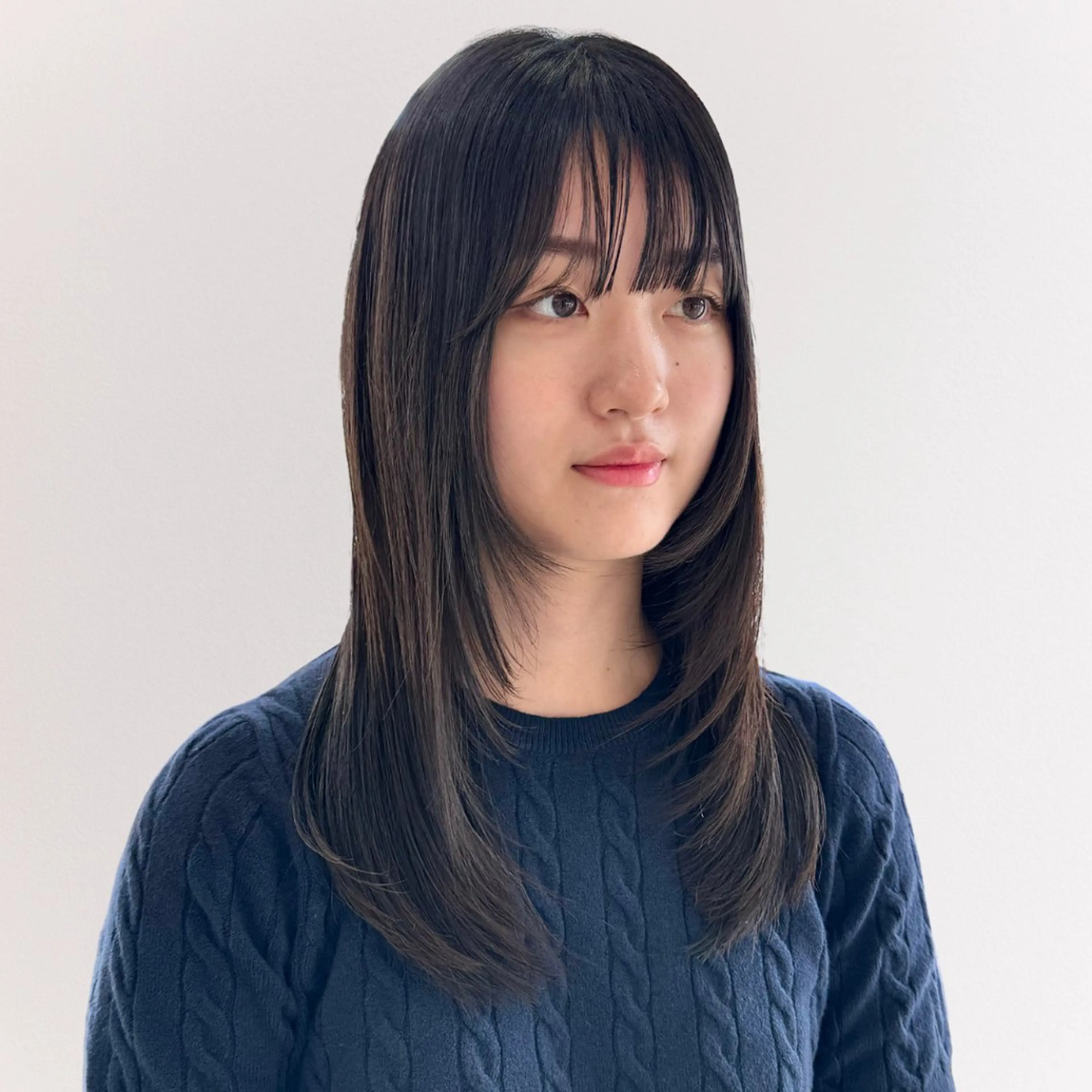 セミロング パーマ カット ヘアカラー トリートメント KOHNO/ブリーチ なし/透明感カラーのヘアスタイル