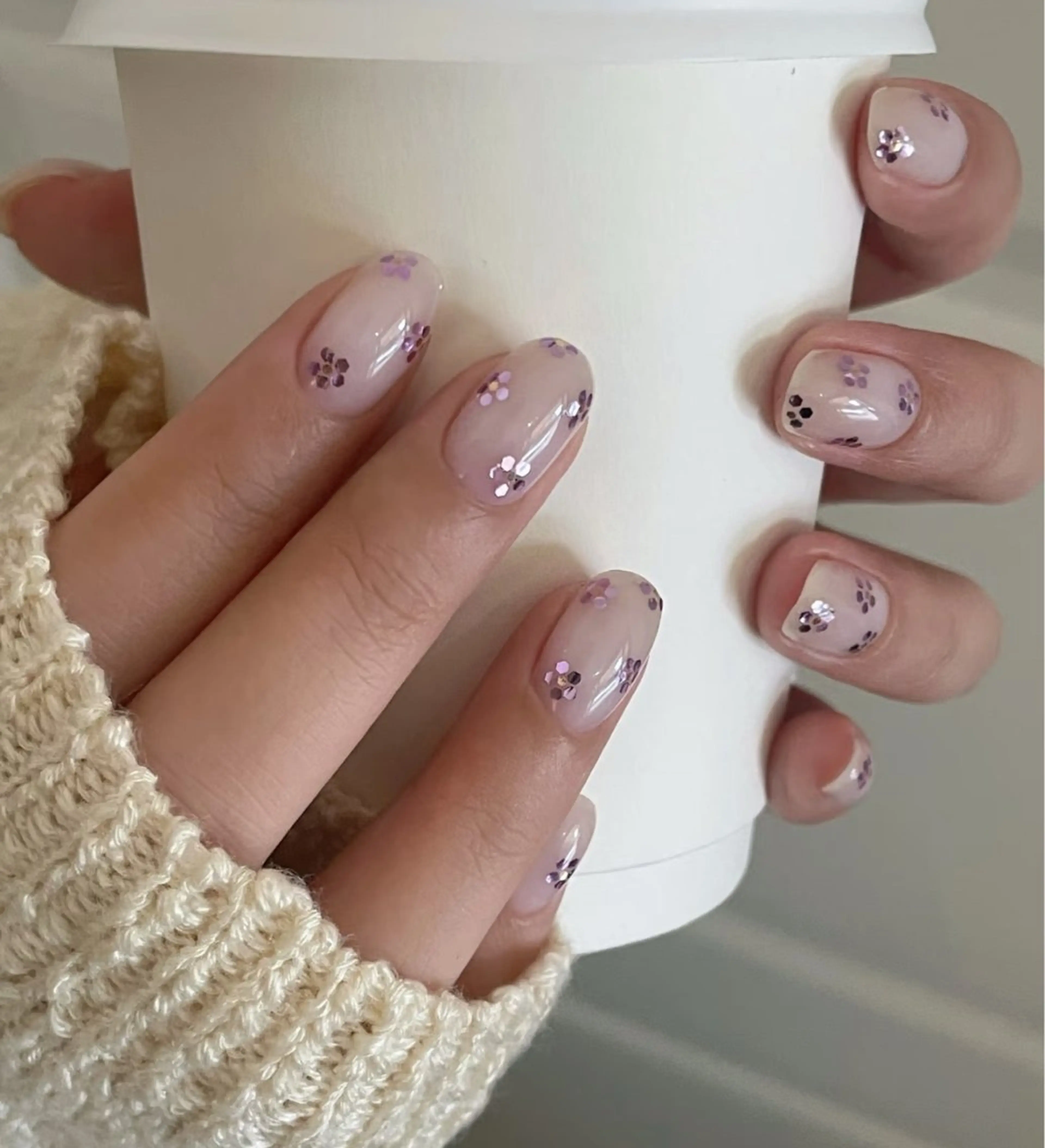 ネイル アートネイル オーロラネイル チークネイル フレンチネイル ガラスフレンチ ハンドネイル 🎀🎀YooLi Nail Salonのネイルデザイン
