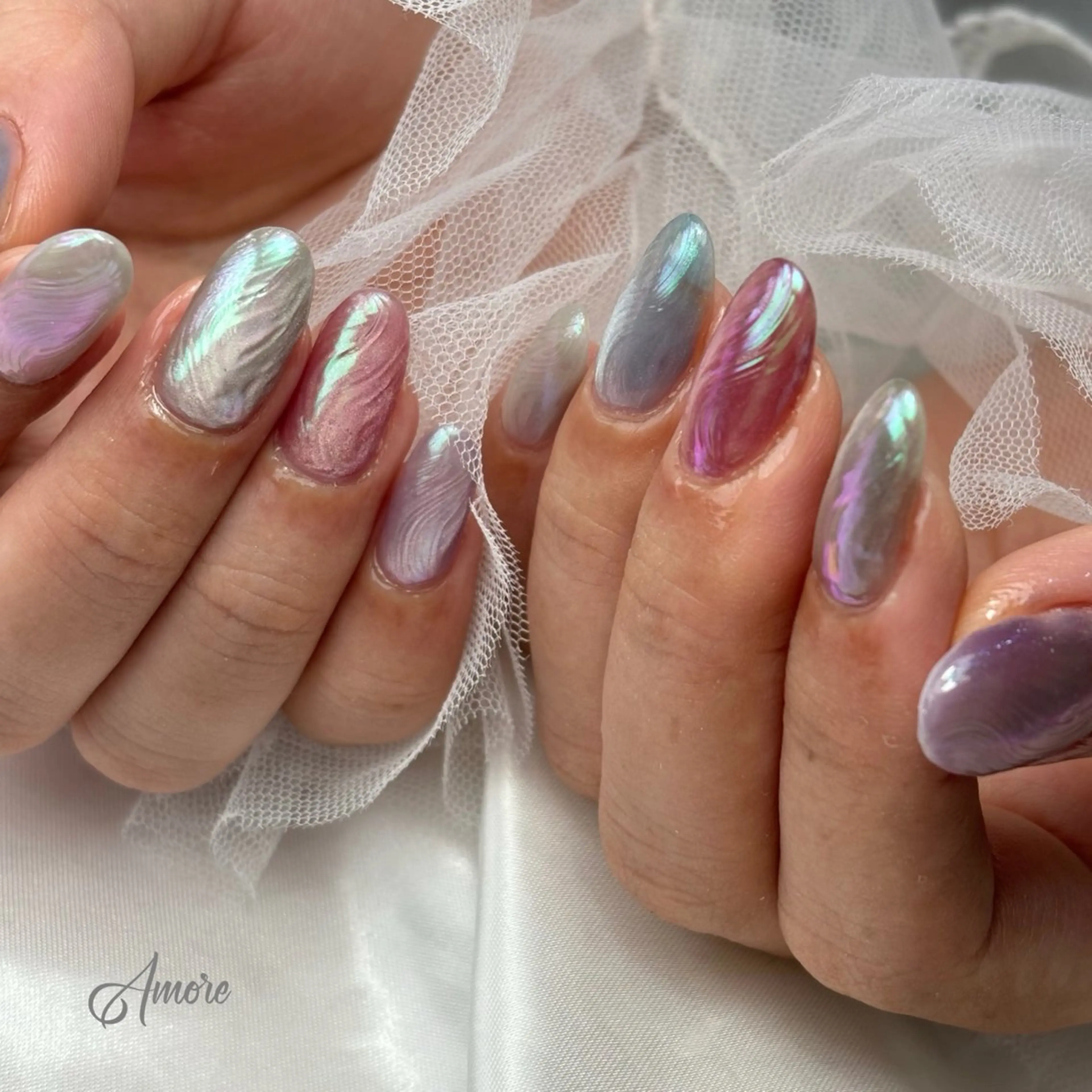 ネイル ジェルネイル キラキラネイル 韓国ネイル マグネットネイル パラジェル You kyehwaのネイルデザイン