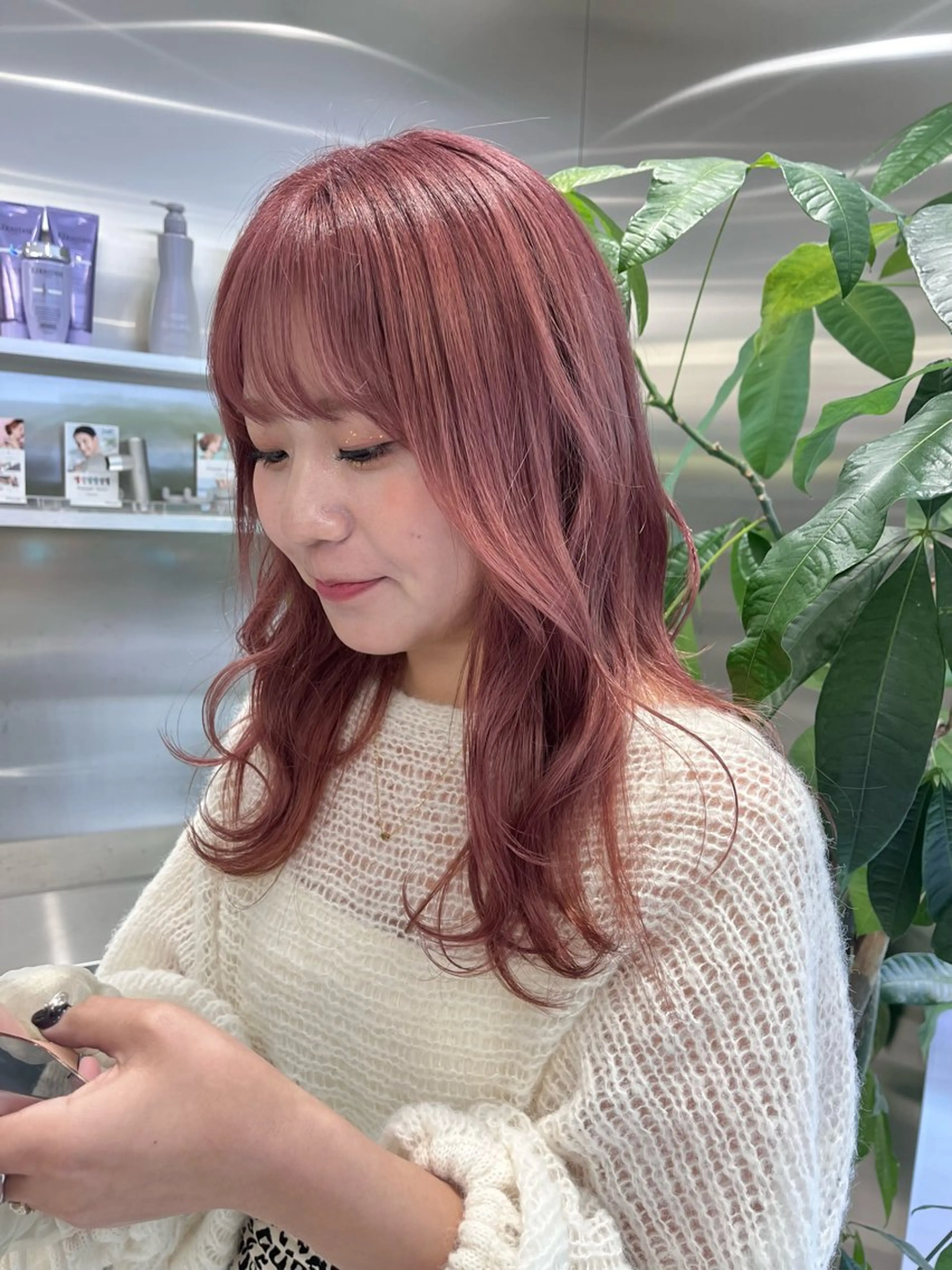 セミロング カラー ベージュカラー ブリーチ ケアブリーチ デザインカラー ハイトーンカラー ヘアカラー mai🤍縮毛酸性ス トレート/アイリストのヘアスタイル