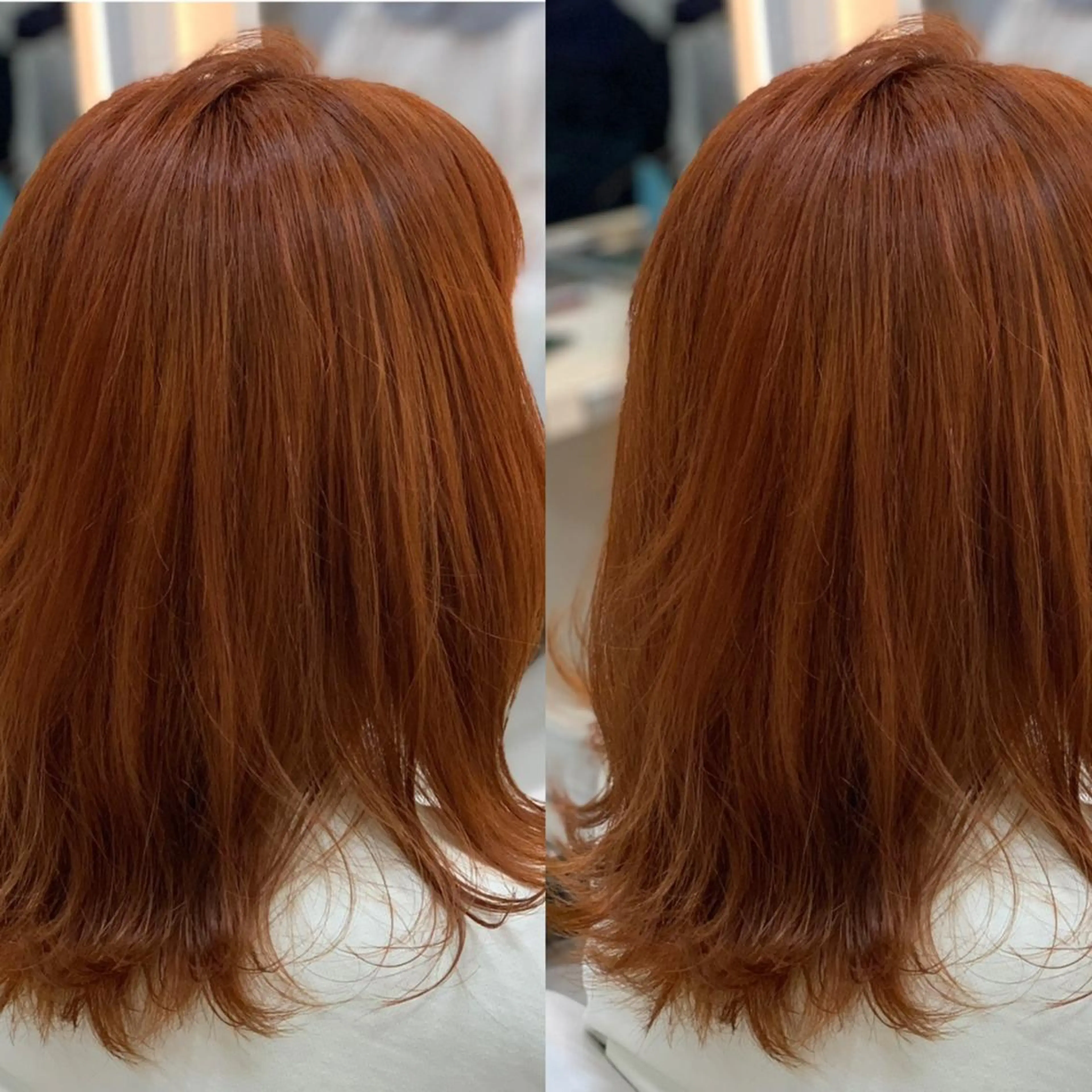 ミディアム カラー ヘアアレンジ オレンジ 盛れる韓国ヘア♡ 🌻鈴木花🌈のヘアスタイル