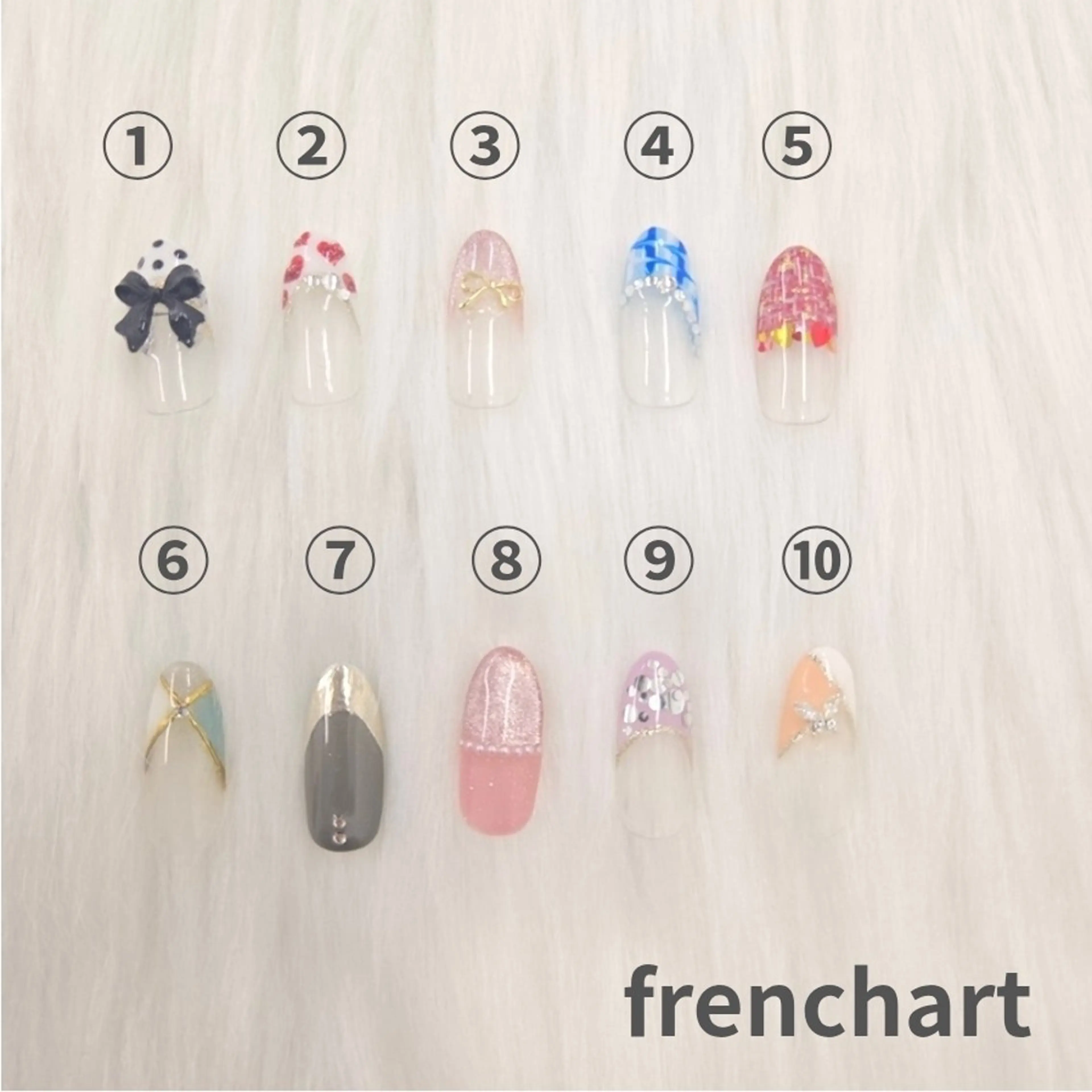 （オフ無し）フレンチ＋ラメライン＋写真アート2本付0円の写真