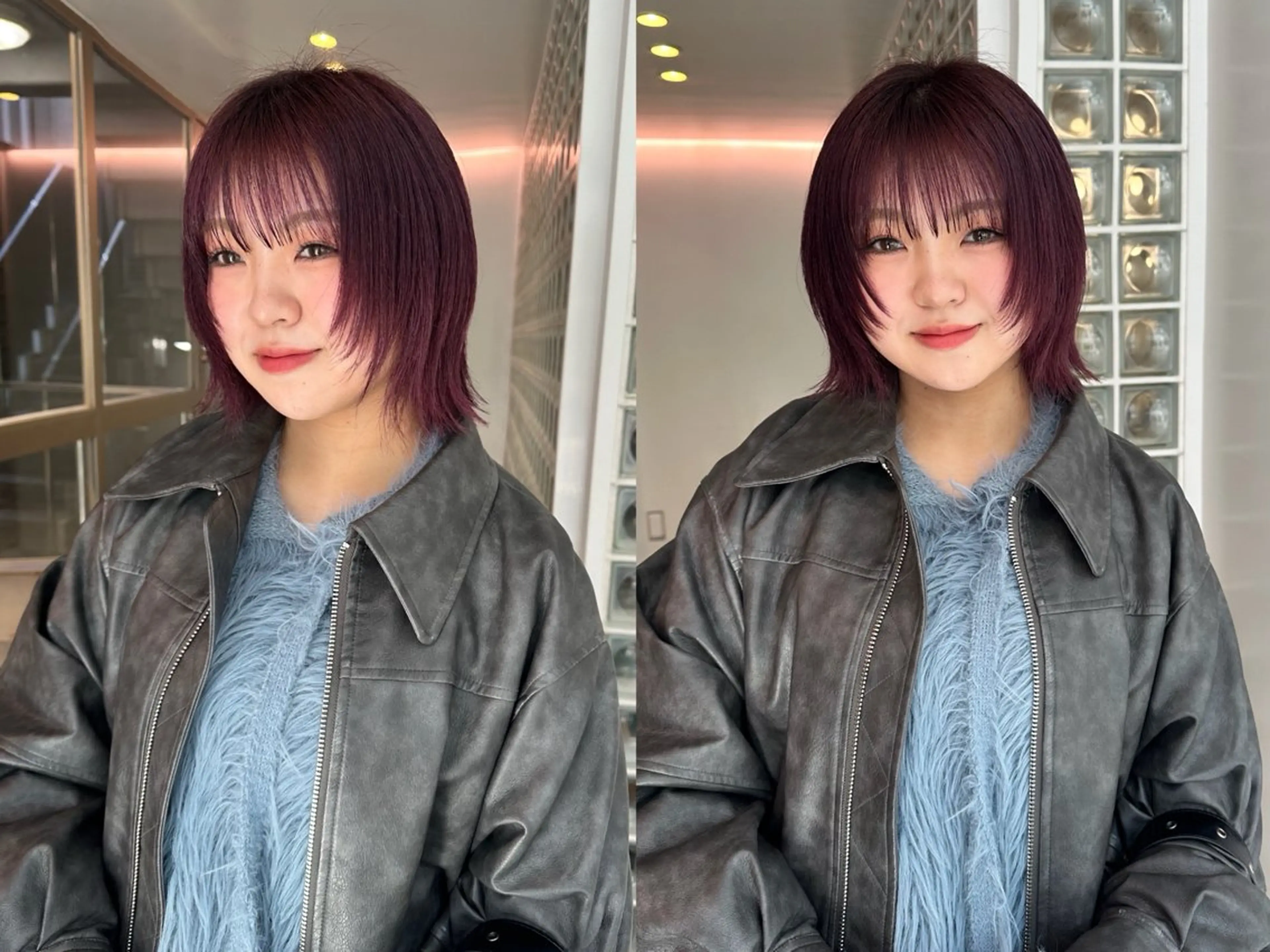 ショート ボブレイヤー ピンクラベンダー ボブ レイヤーカット カット ヘアカラー FILMS所属・レイヤーボブ★ cocomoのヘアスタイル