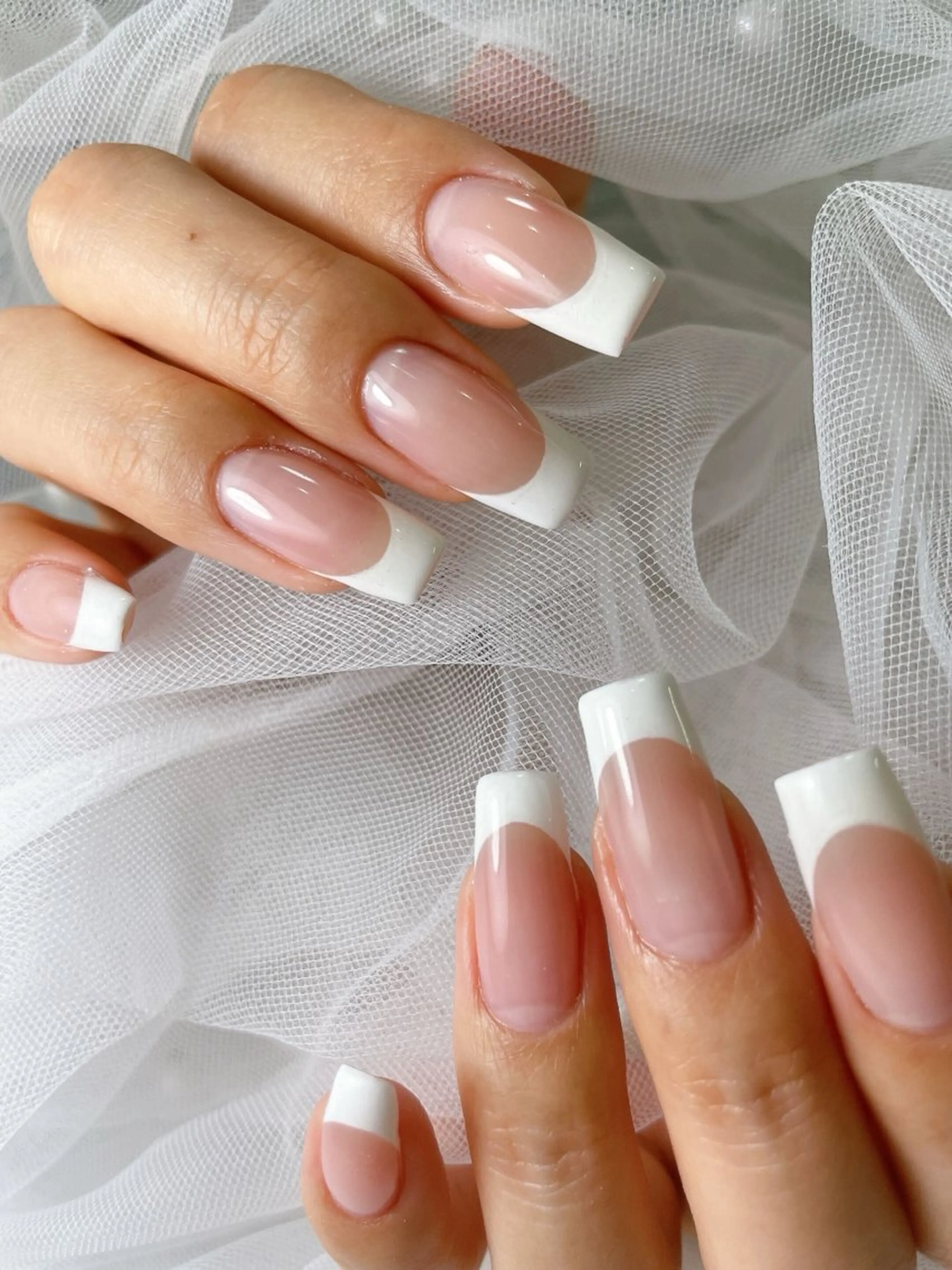 【オフなし、ケア込み】フレンチネイル💅ベースカラーなしの写真