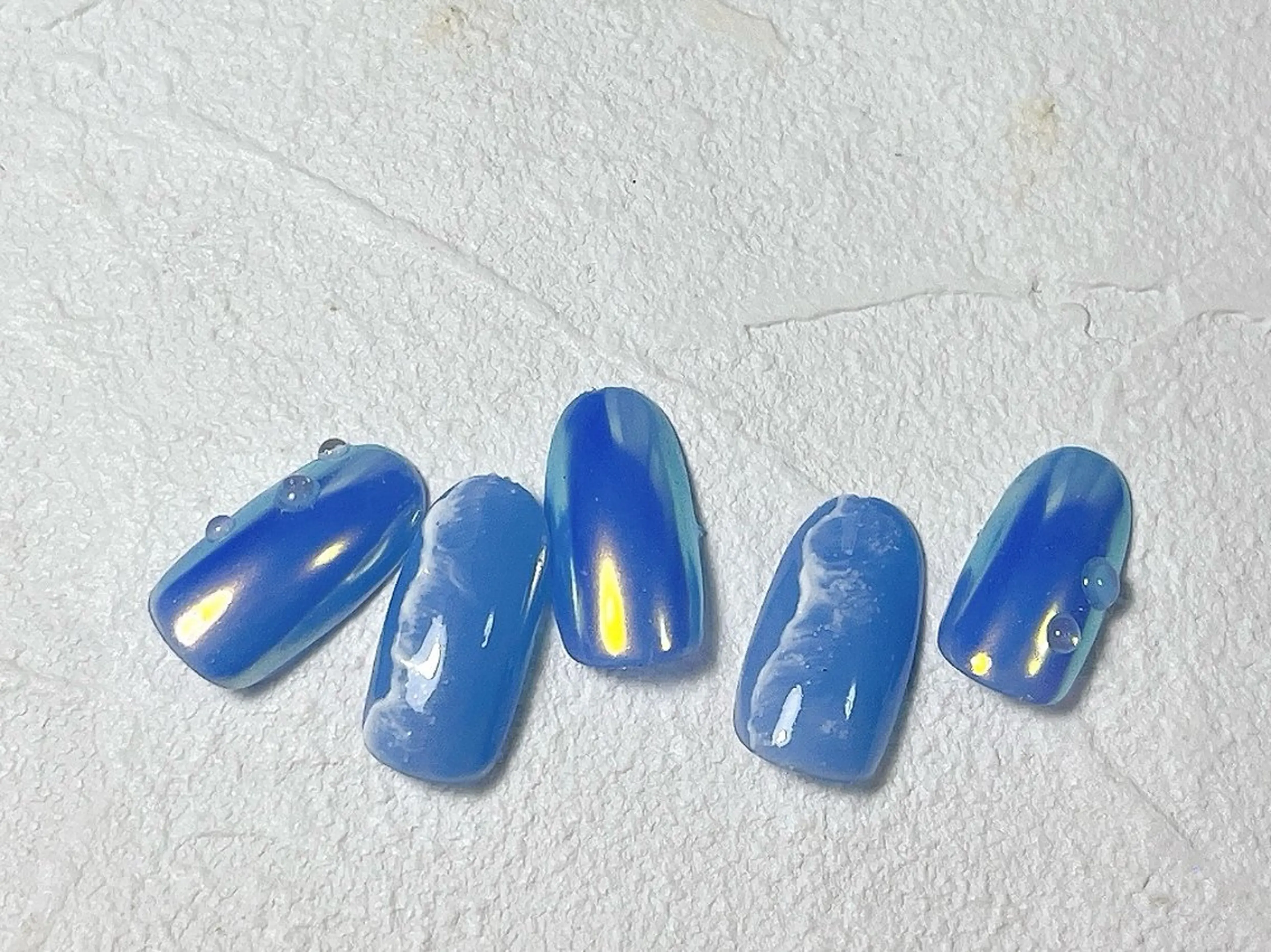 ネイル オーロラネイル フットネイル フレンチネイル ジェルネイル マグネットネイル kiki nail たまプラーザのネイルデザイン