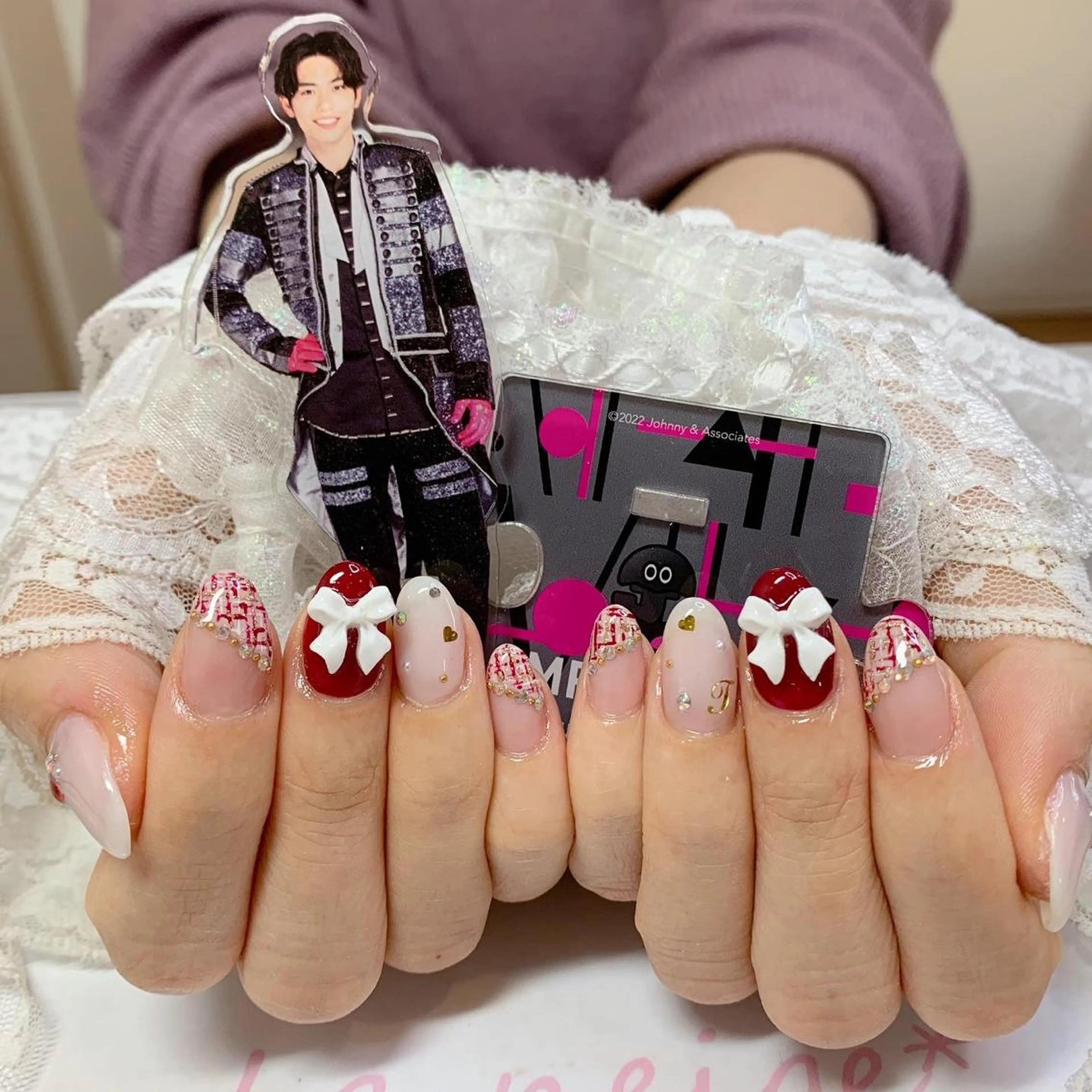 ネイル リボン ハンドネイル La neige* yuki 🥯🍑のネイルデザイン