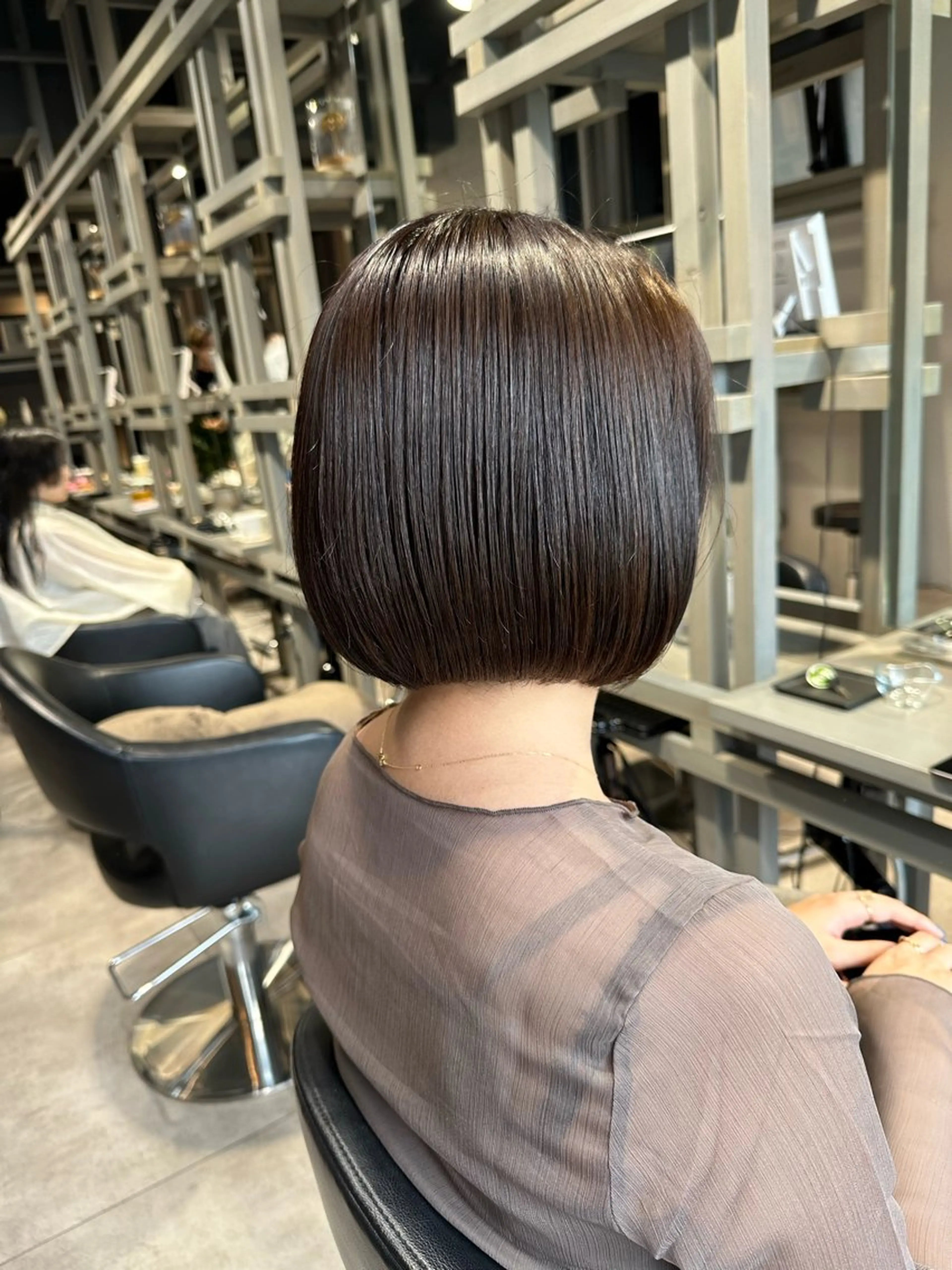 ミディアム カラー カット ヘアカラー トリートメント 透明感カラー/ボブ /佐藤伶のヘアスタイル