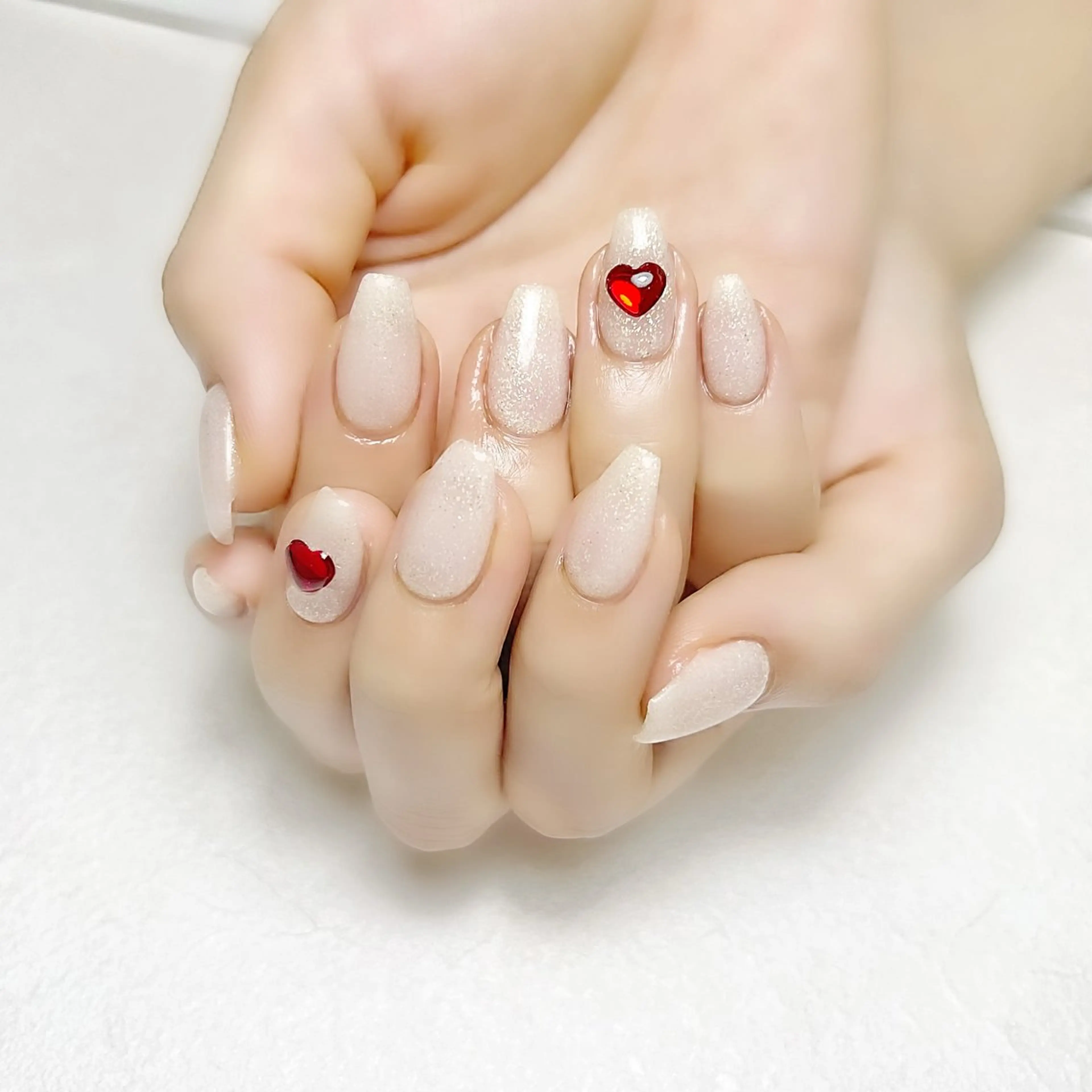 ネイル ハート オフィスネイル ワンカラーネイル rouse nail RISATOのネイルデザイン