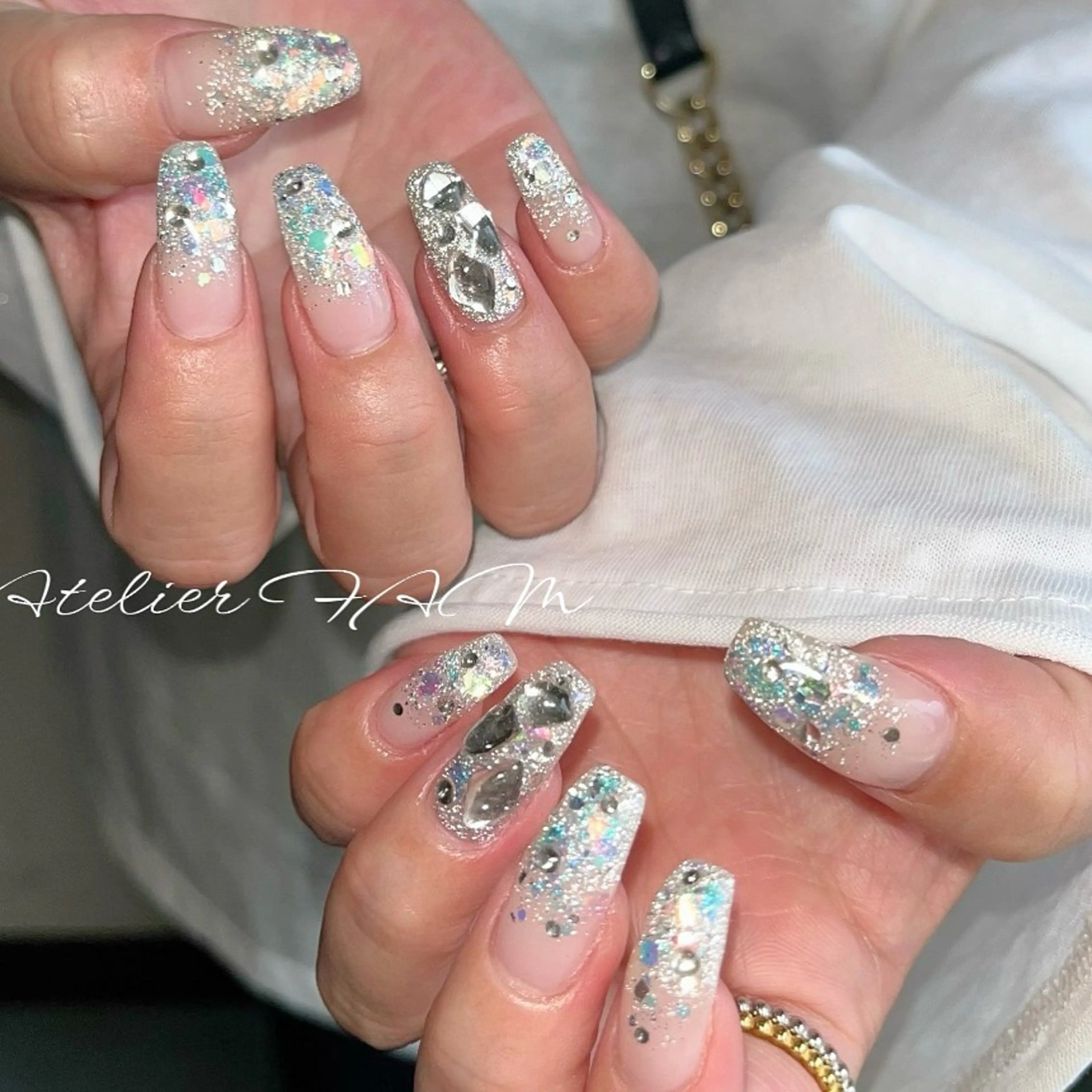 セミロング ハンドネイル nail&eyelashsalon atelier fam上本町店所属・アトリエ FAMのネイルデザイン