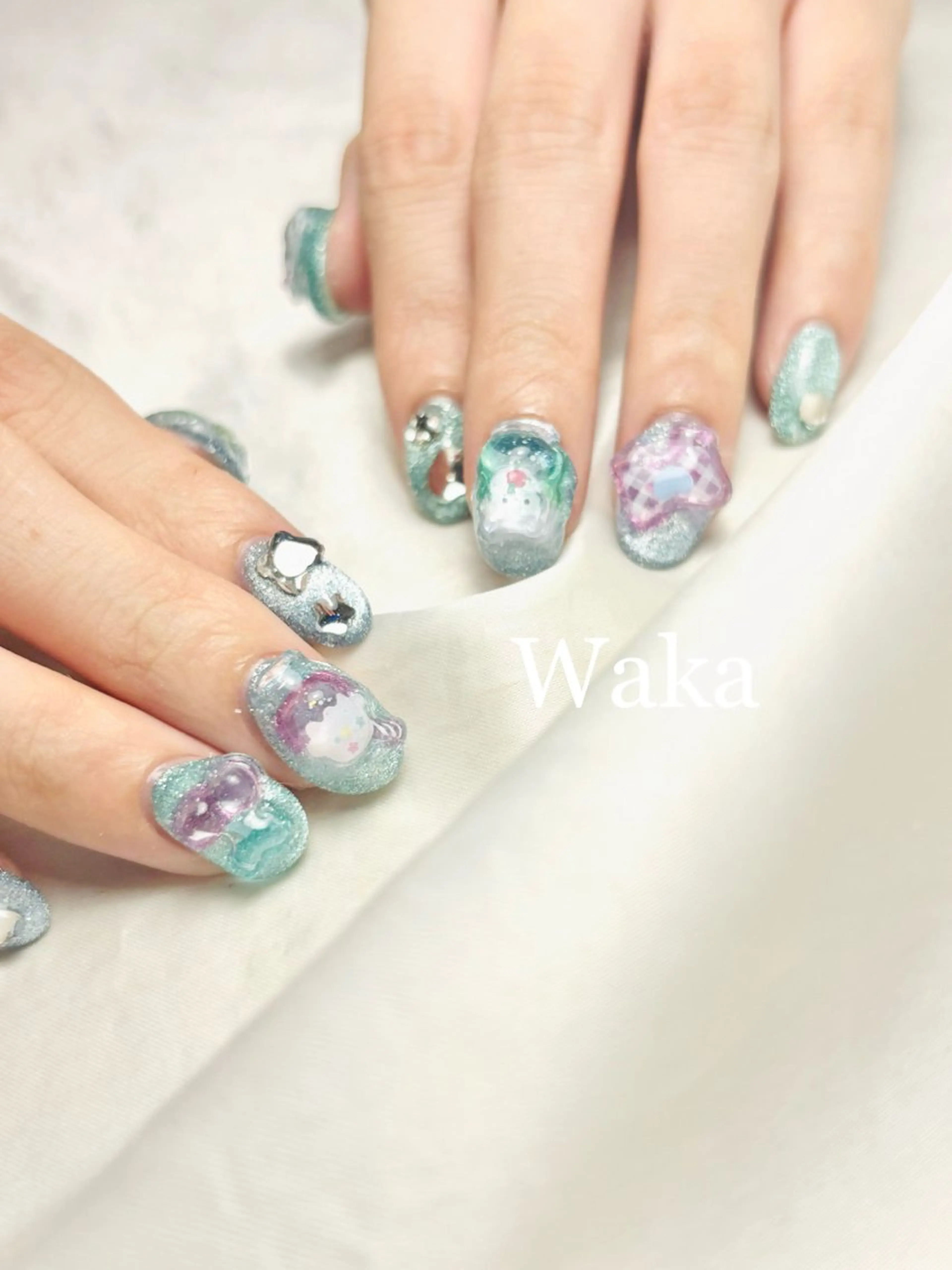 ネイル マグネットネイル 持ち込み 夏ネイル Ray nail   WAKA️🫧のネイルデザイン