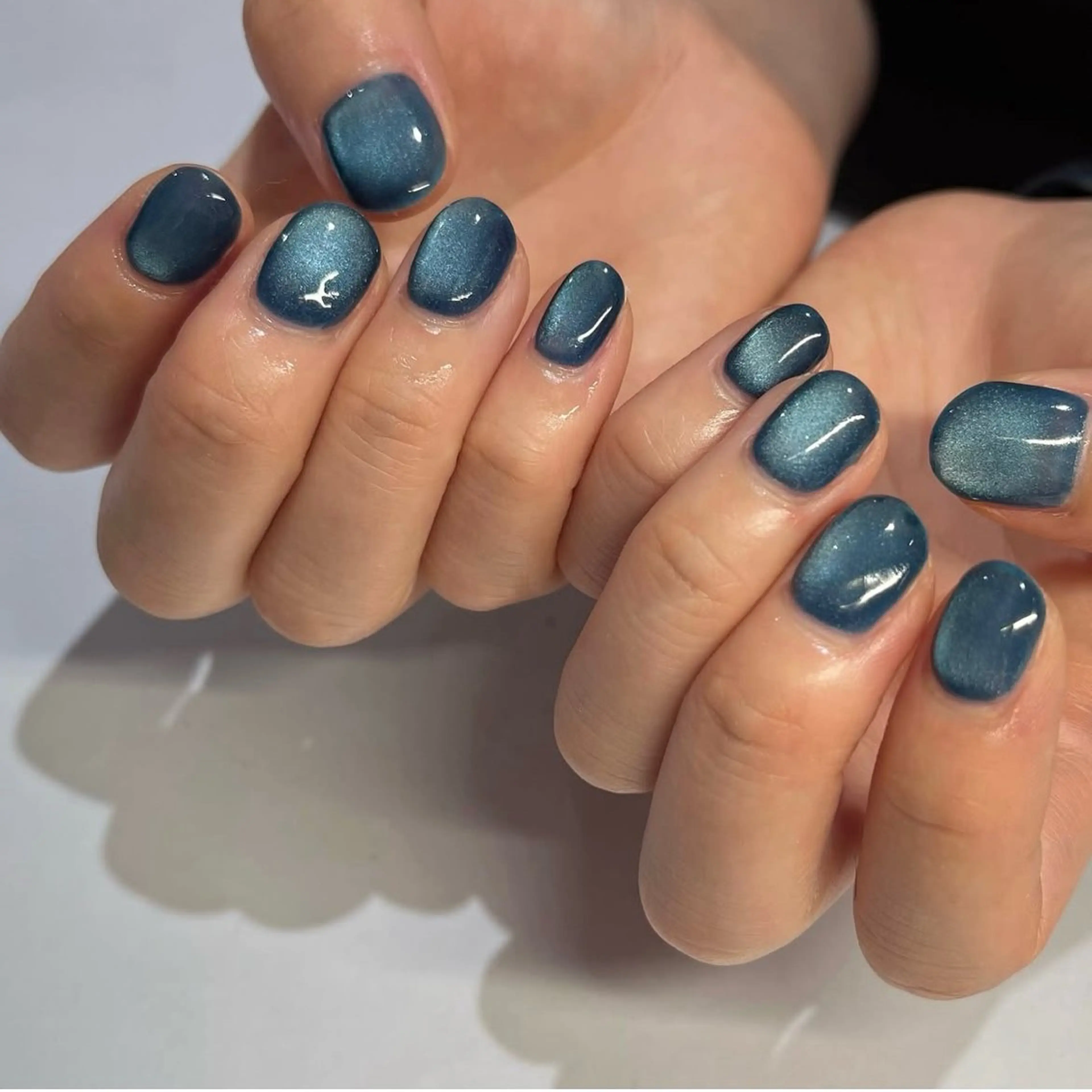 ネイル ブルー ジェルネイル マグネットネイル シンプルネイル 夏ネイル CLALA MIYUのネイルデザイン