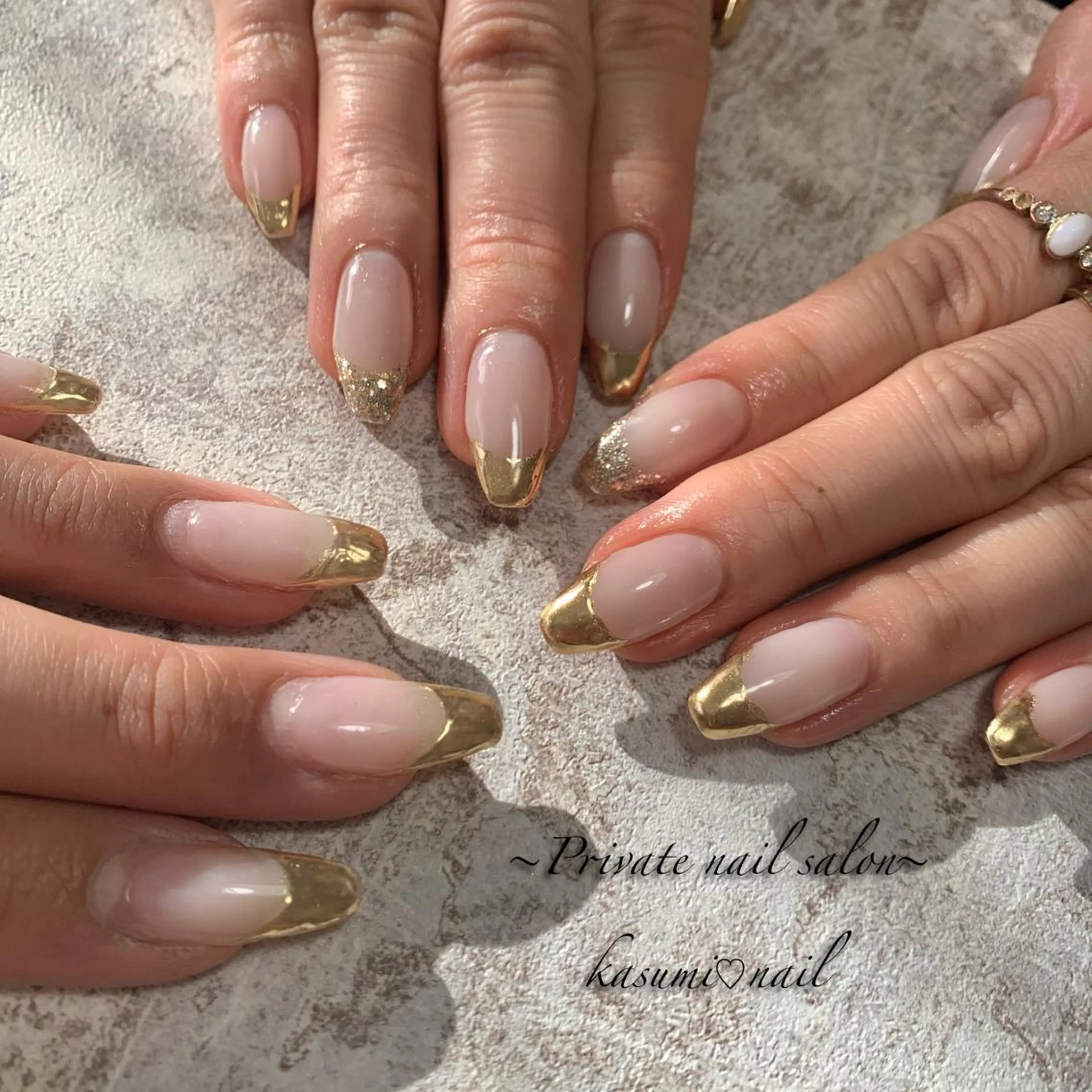 ネイル フレンチネイル ミラーネイル ニュアンスネイル KASUMI♡ Nailのネイルデザイン