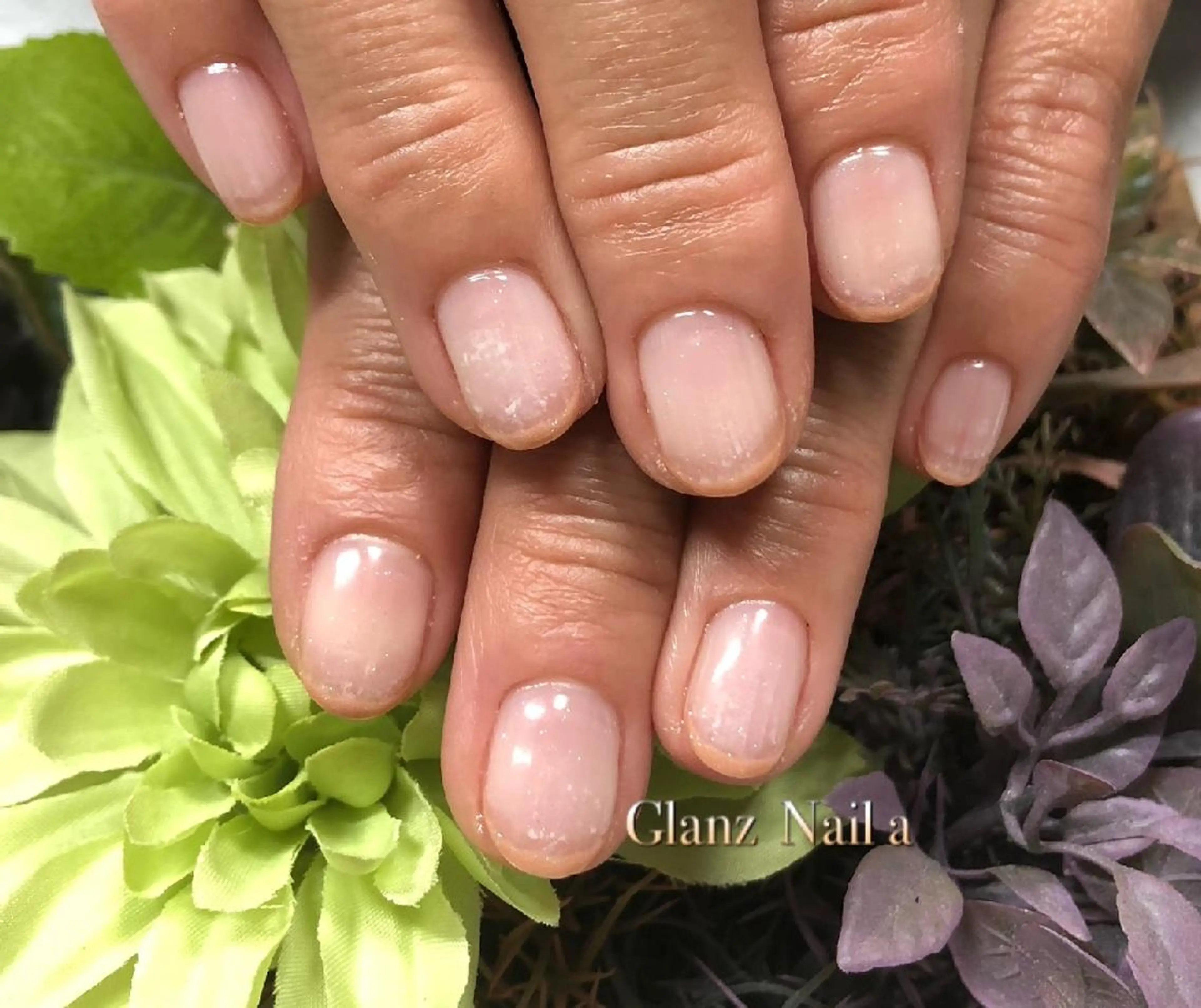 ネイル フレンチネイル キラキラネイル ラメ(グリッター) オフィスネイル Glanz  Nail aのネイルデザイン