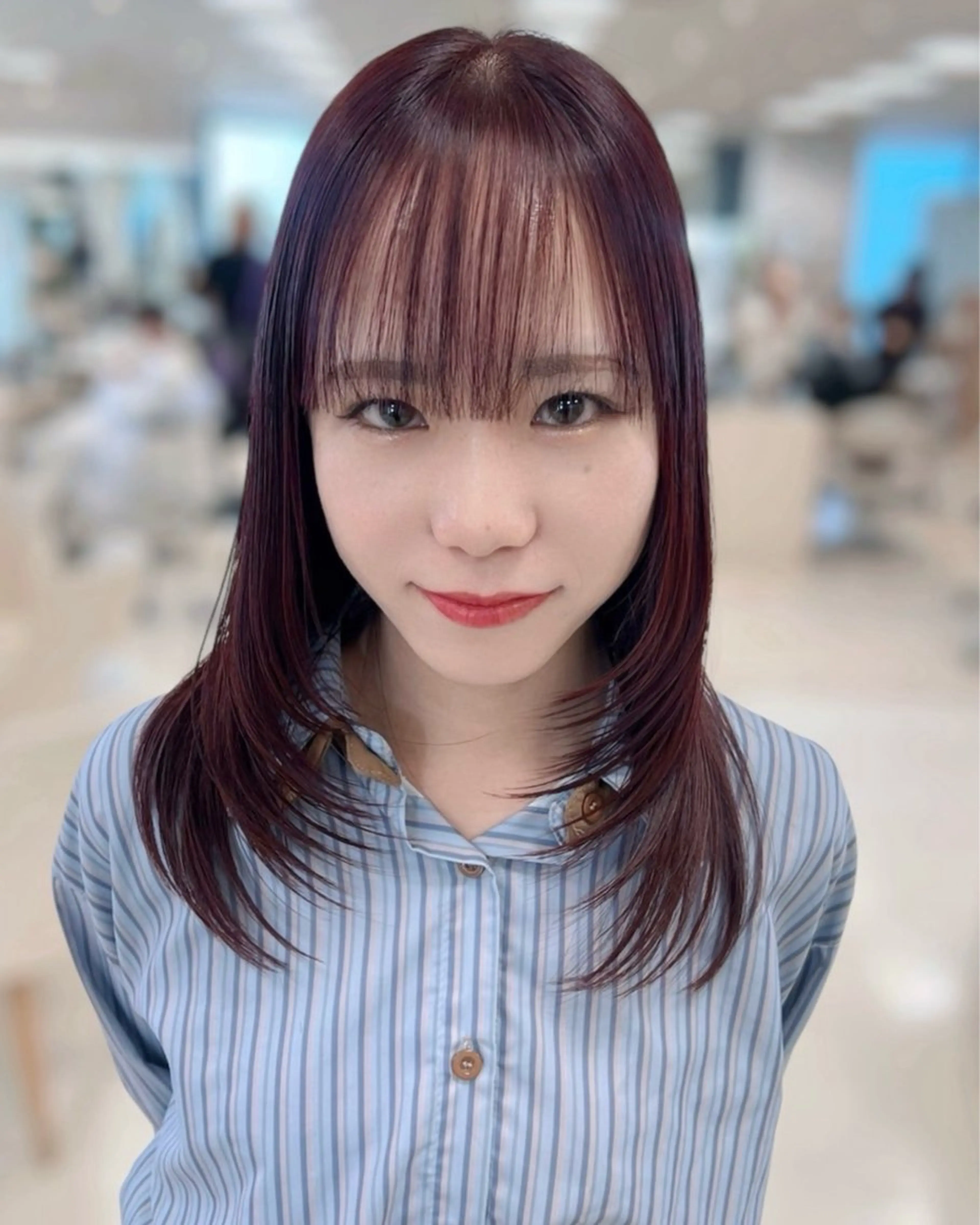 ミディアム カラー レッドカラー レイヤーカット カット ヘアカラー トリートメント ヘアセット ハイトーン/ウルフ /レイヤー/坂野幸伸のヘアスタイル