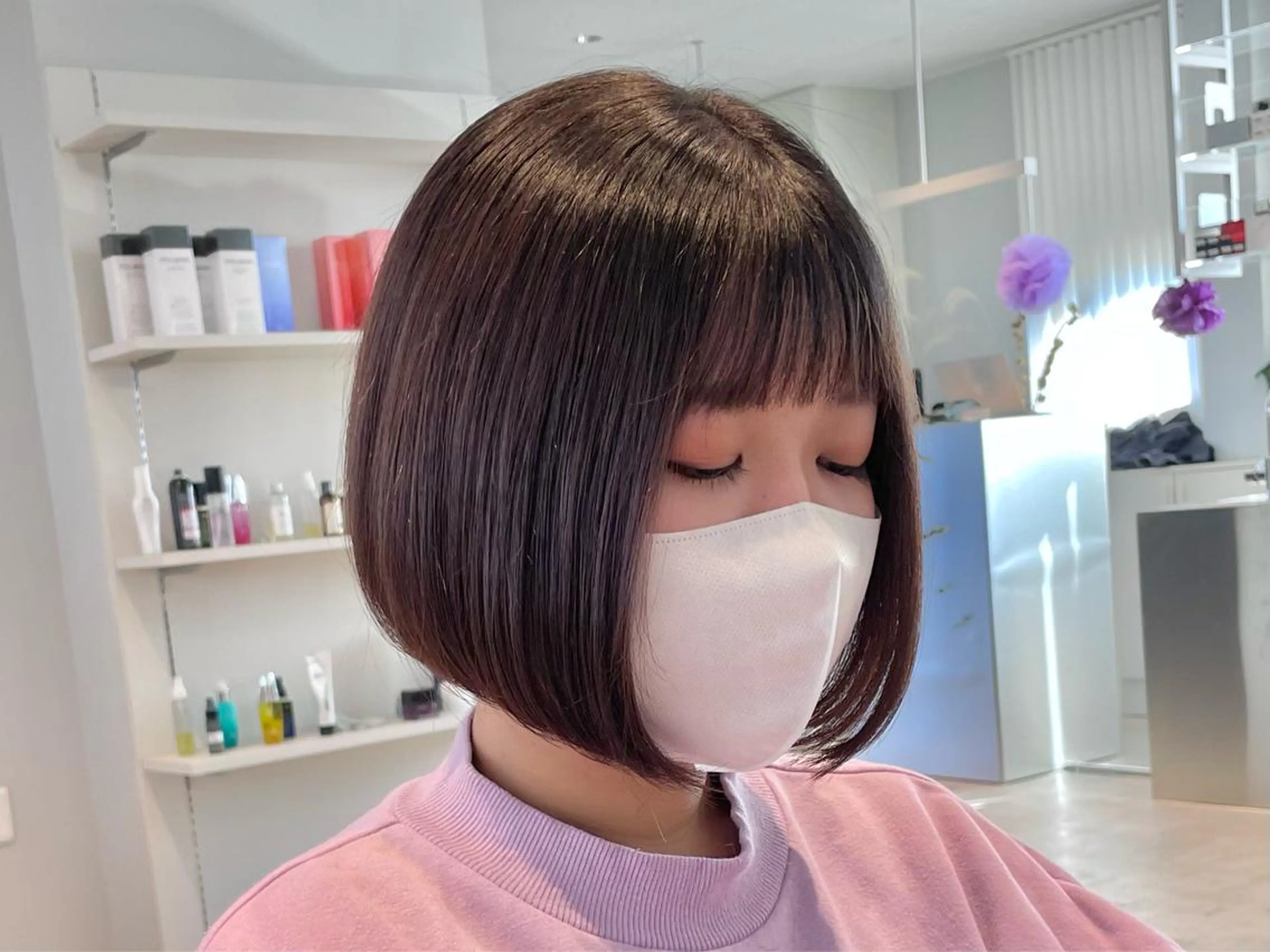 ショート カラー ボブ カット ヘアカラー トリートメント 中村 研介のヘアスタイル