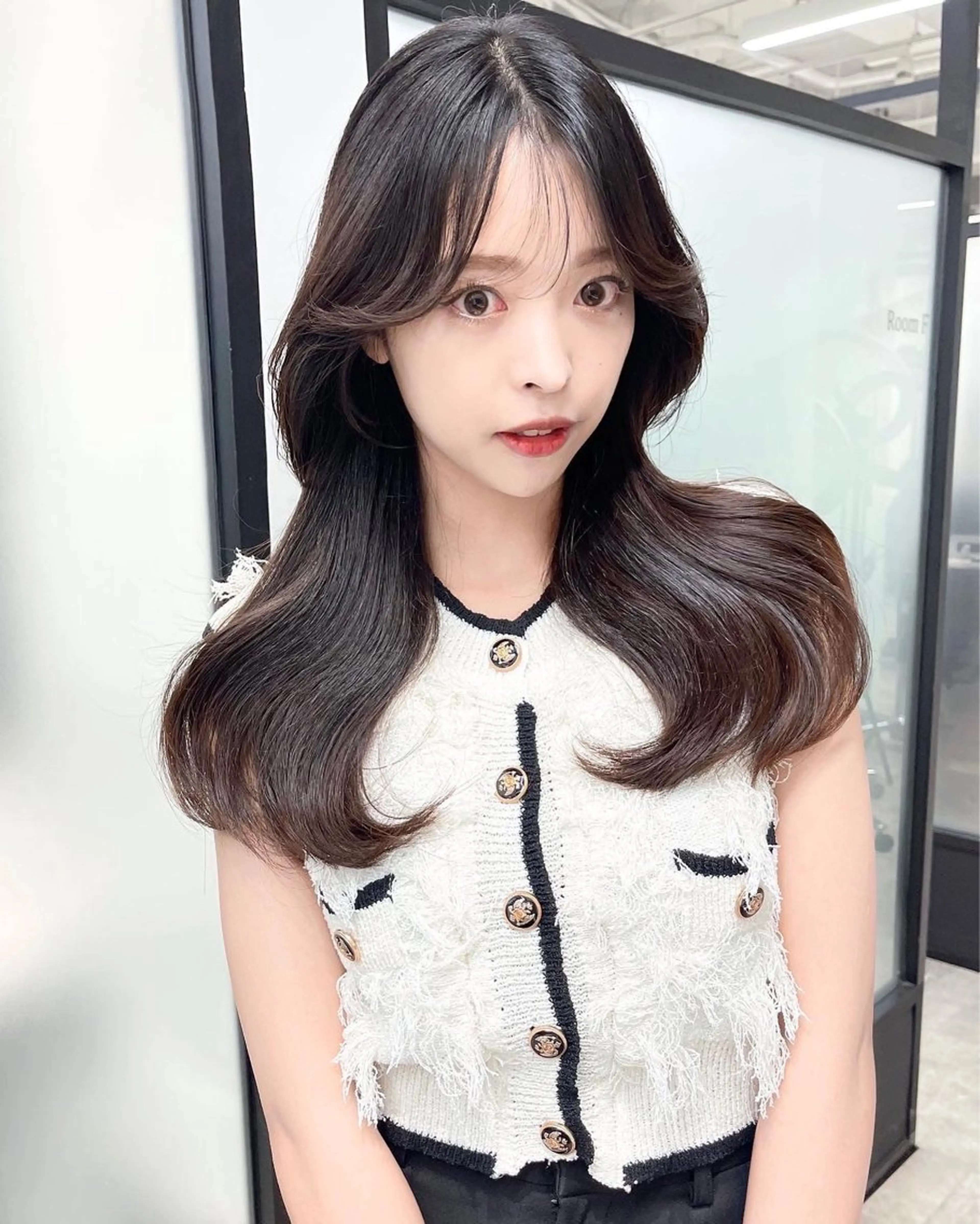 ロング 韓国風ヘア レイヤーカット カット ヘアカラー トリートメント 韓国レイヤーカット 髪質改善▫️水野有真のヘアスタイル