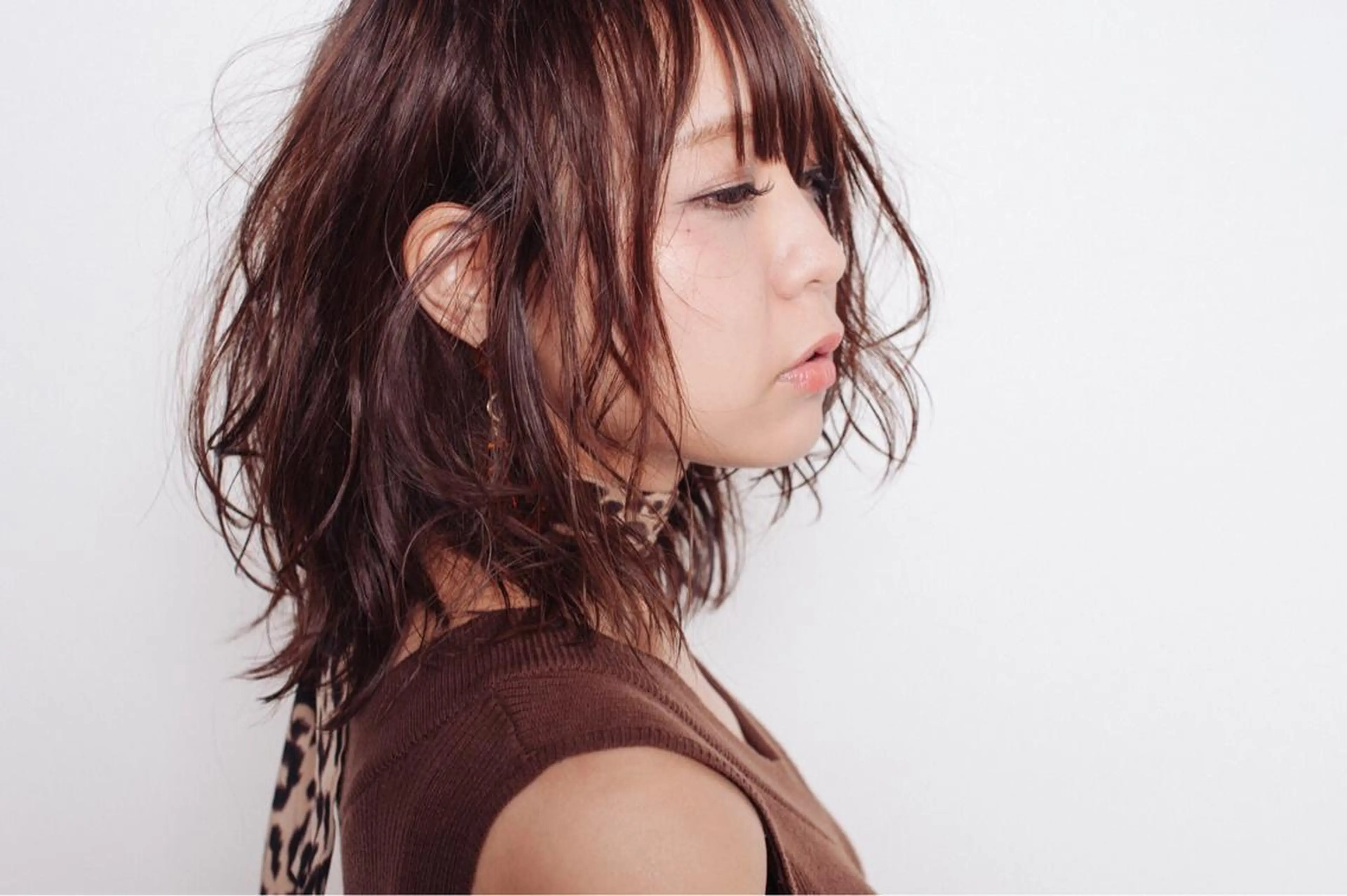 ミディアム カラー パーマ 松村 崇弘のヘアスタイル