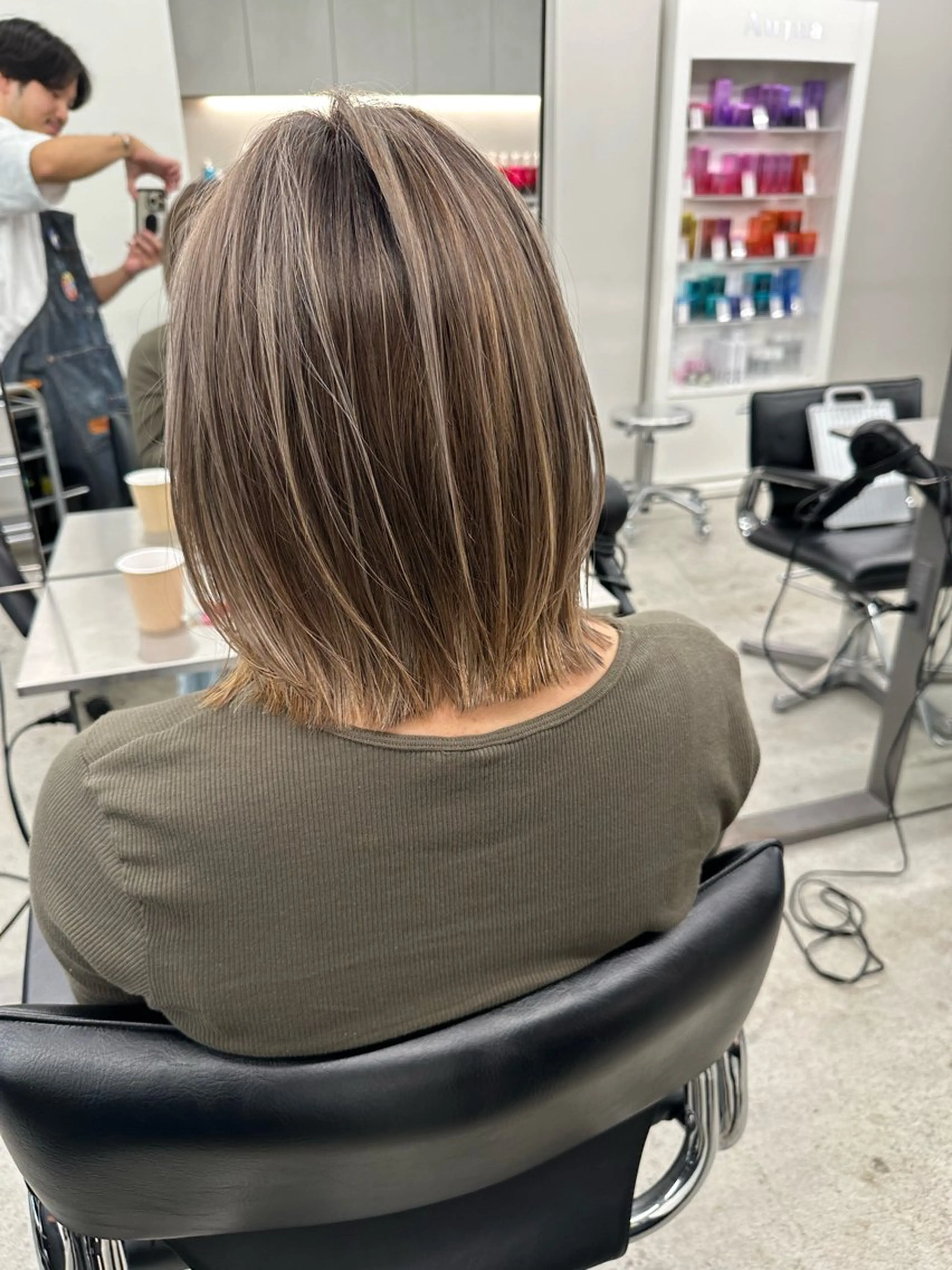 ミディアム カラー メンズ カット ヘアカラー トリートメント 山本　尚輝 🐶ハイライト🐶のヘアスタイル