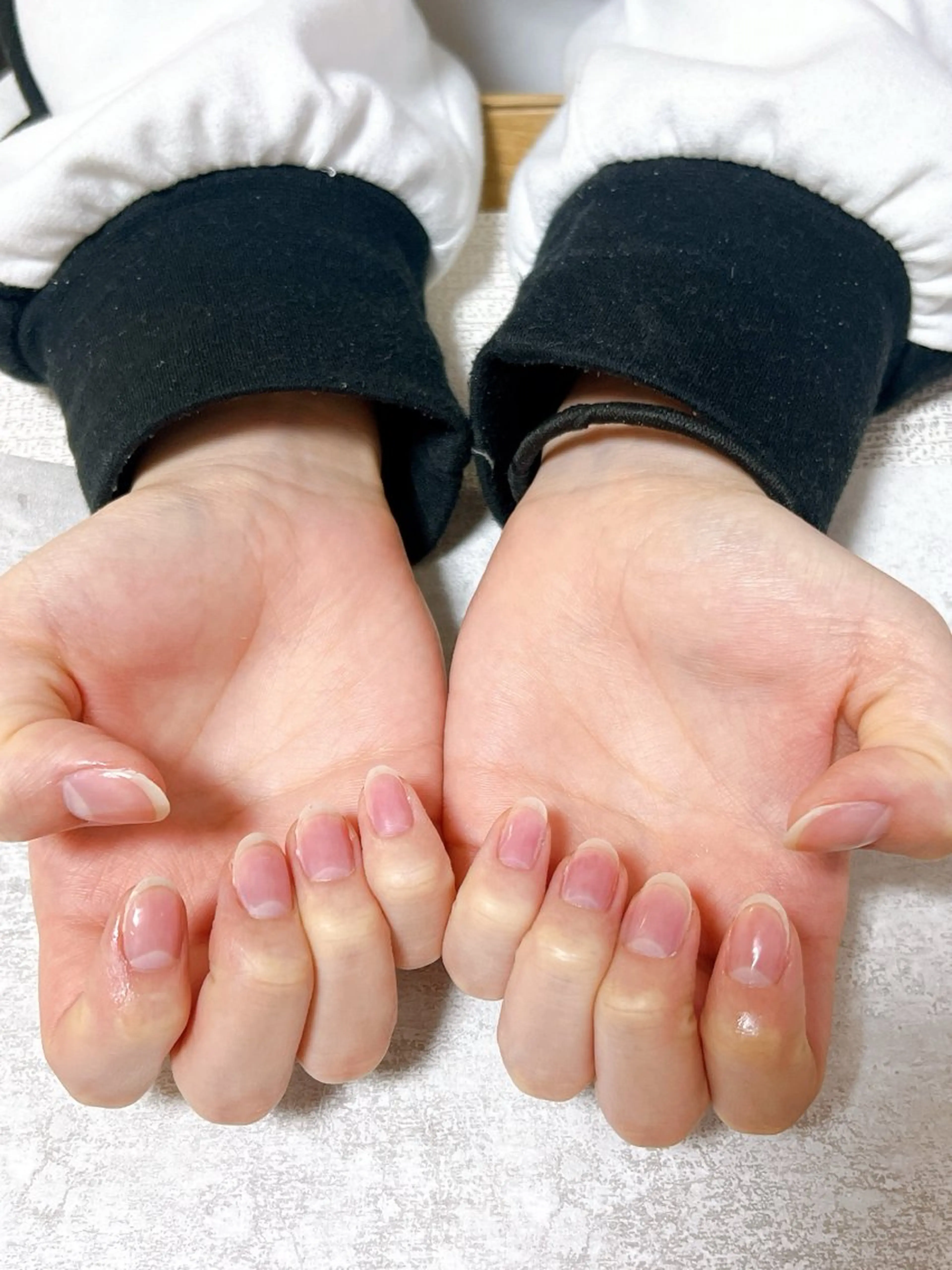 ネイル オーロラネイル フットネイル フレンチネイル ジェルネイル ハート オフのみ(ネイル) Mogu nail 二子玉川のネイルデザイン