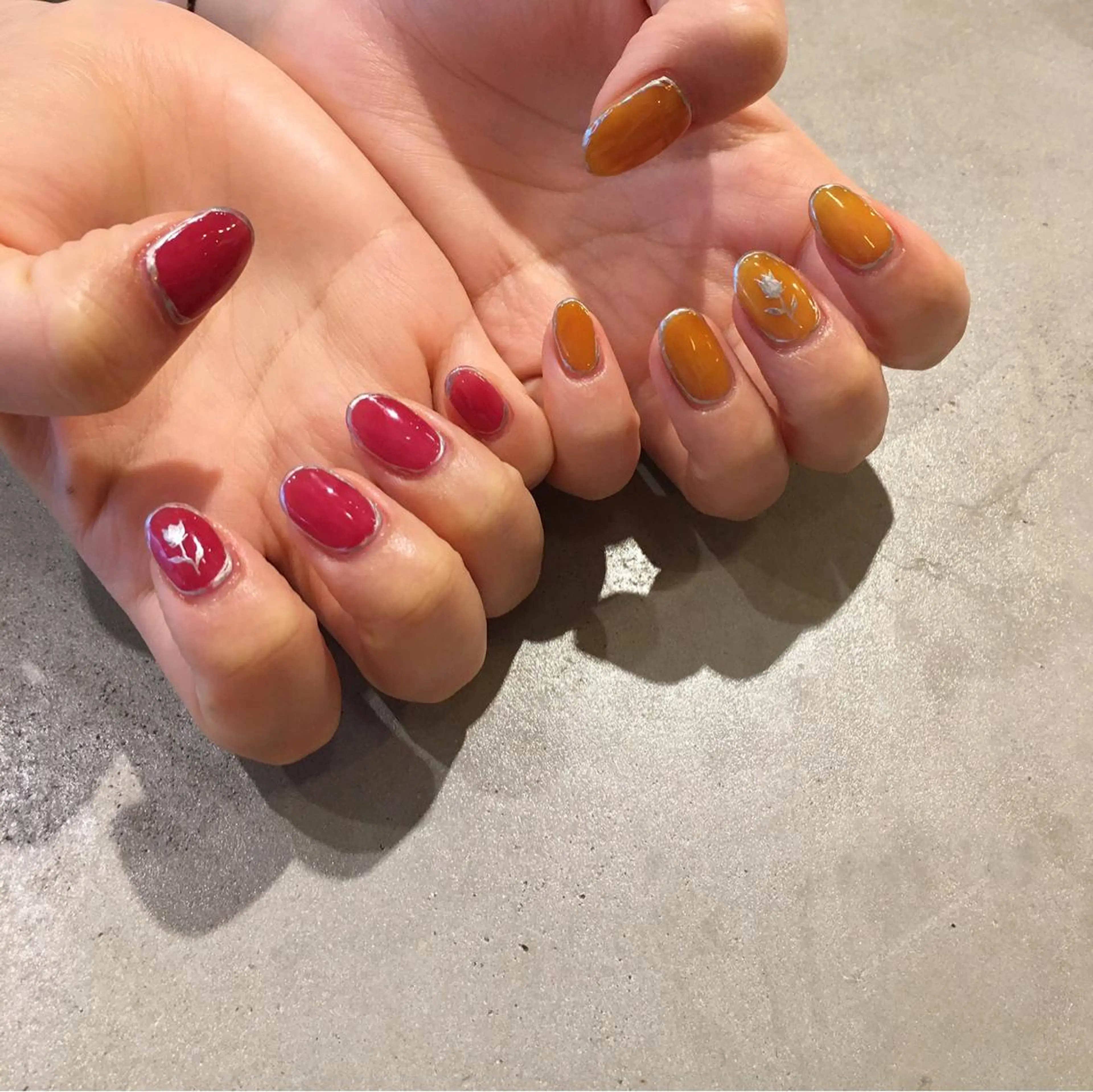 ネイル アートネイル 長さ出し ジェルネイル マットネイル ミラーネイル ハンドネイル nail salon Soeurのネイルデザイン