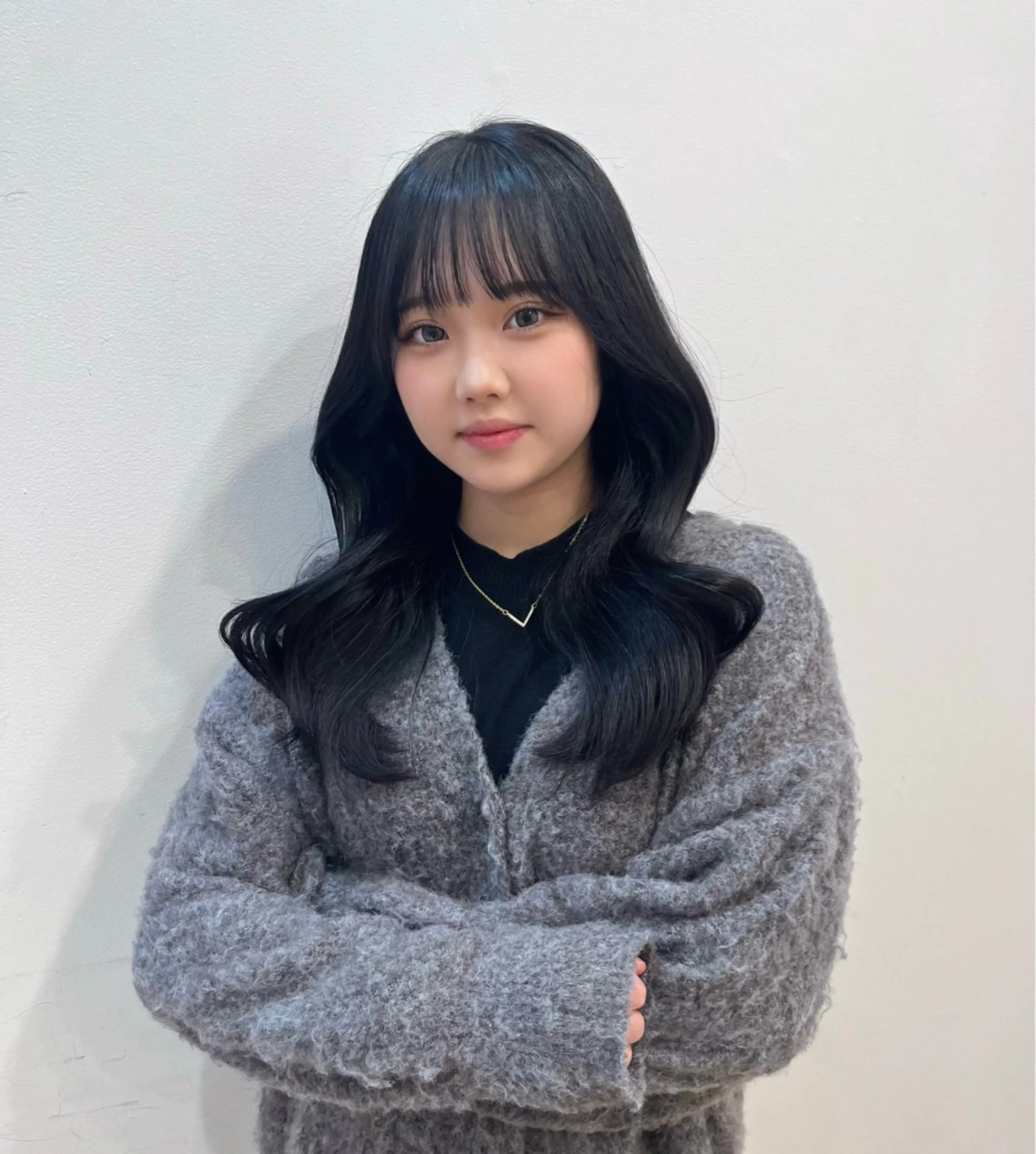 セミロング くびれヘア 顔周りカット 韓国風ヘア レイヤーカット 似合わせカット カット ヘアカラー LUNA🌙韓国ヘア 🌙レイヤーカットのヘアスタイル