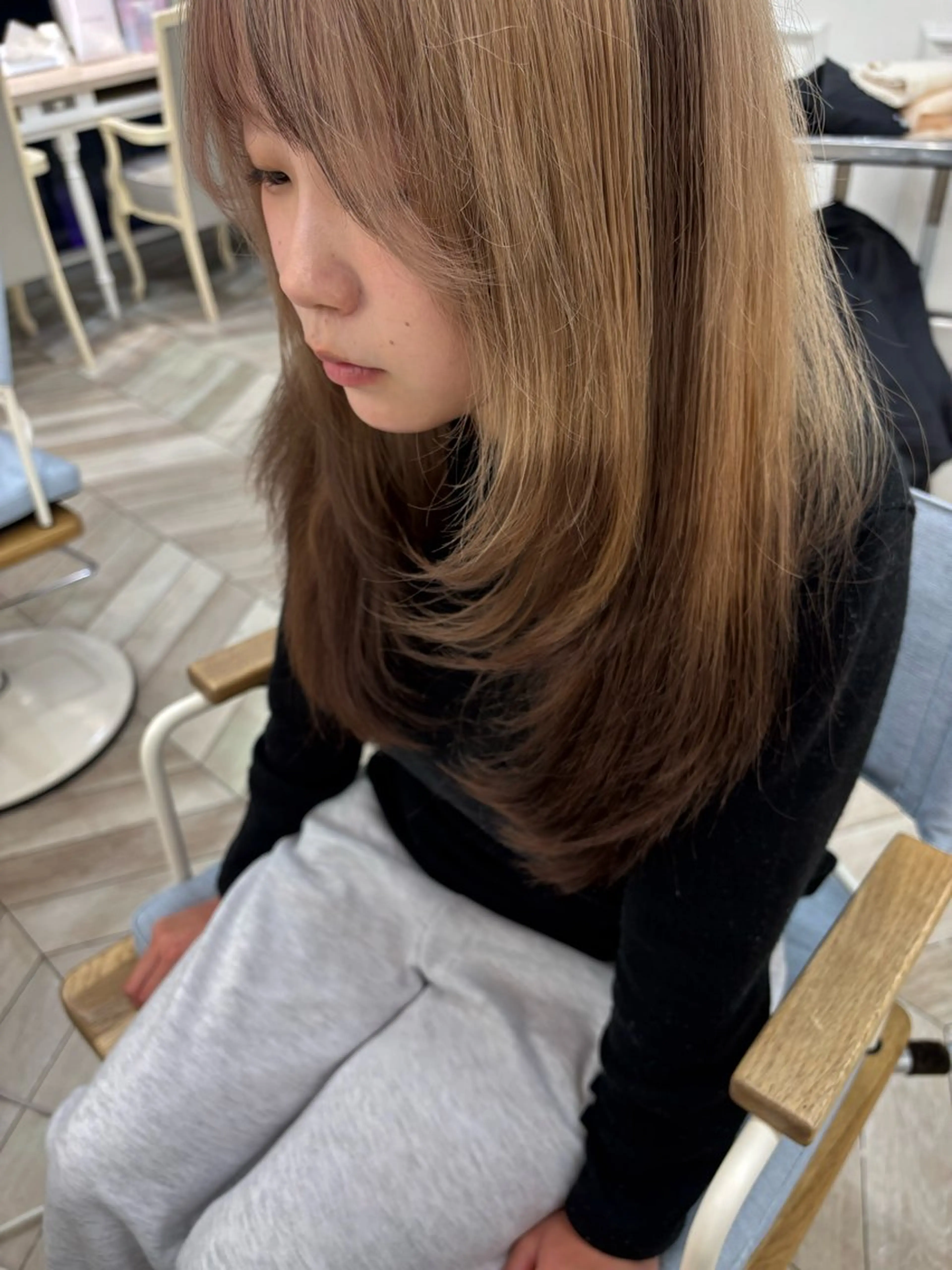 ミディアム カラー カット ヘアカラー 低ダメージ特化🌱 佐野優斗のヘアスタイル