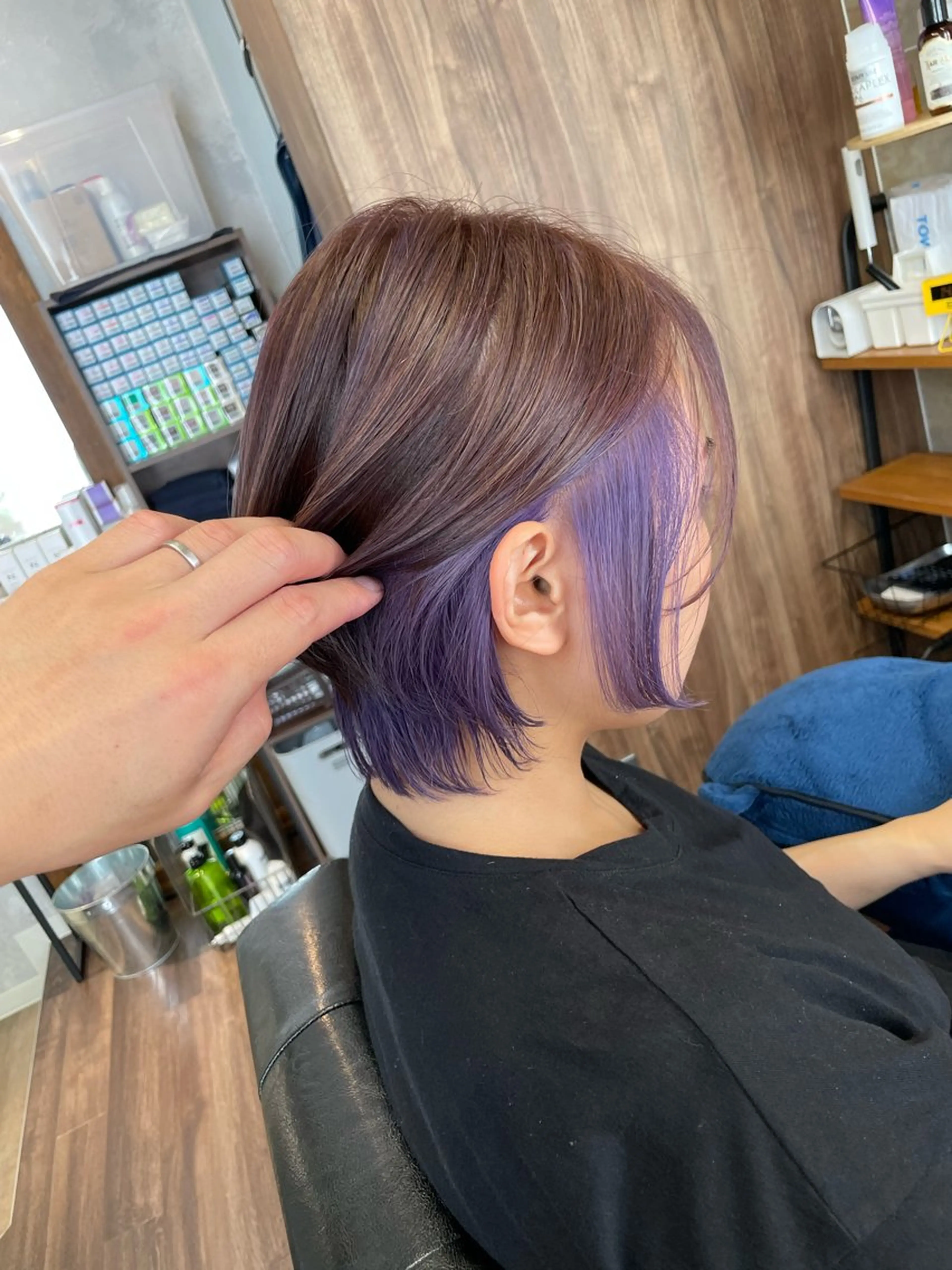 ショート カラー ヘアカラー トリートメント Lull (シェアサロンReco VIProom)所属・Lull1人美容室 バレイヤージュのヘアスタイル