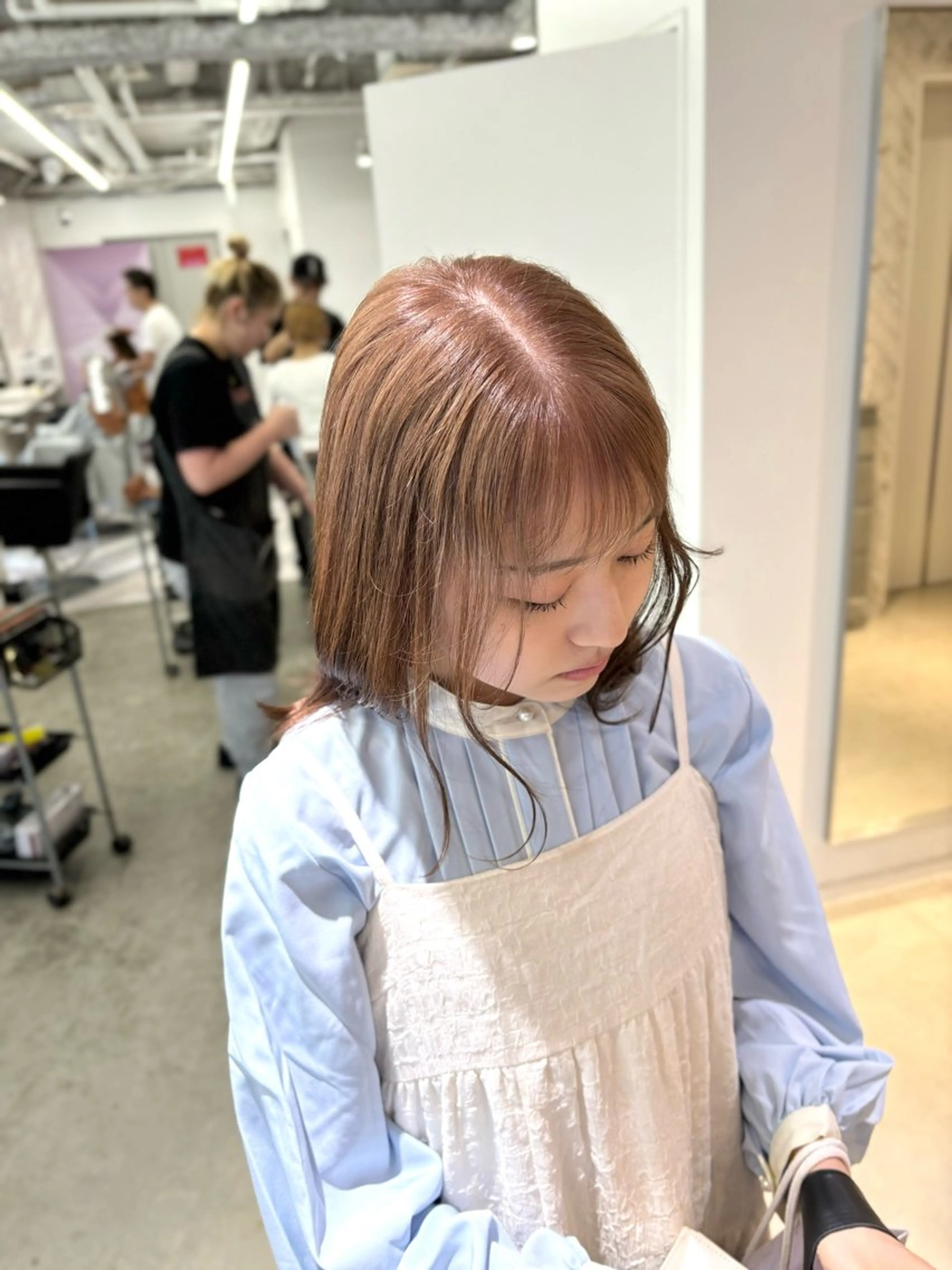 ミディアム カラー ブラウンカラー ヘアカラー トリートメント パーマ&ブリーチ /飯牟田/GEAR.のヘアスタイル