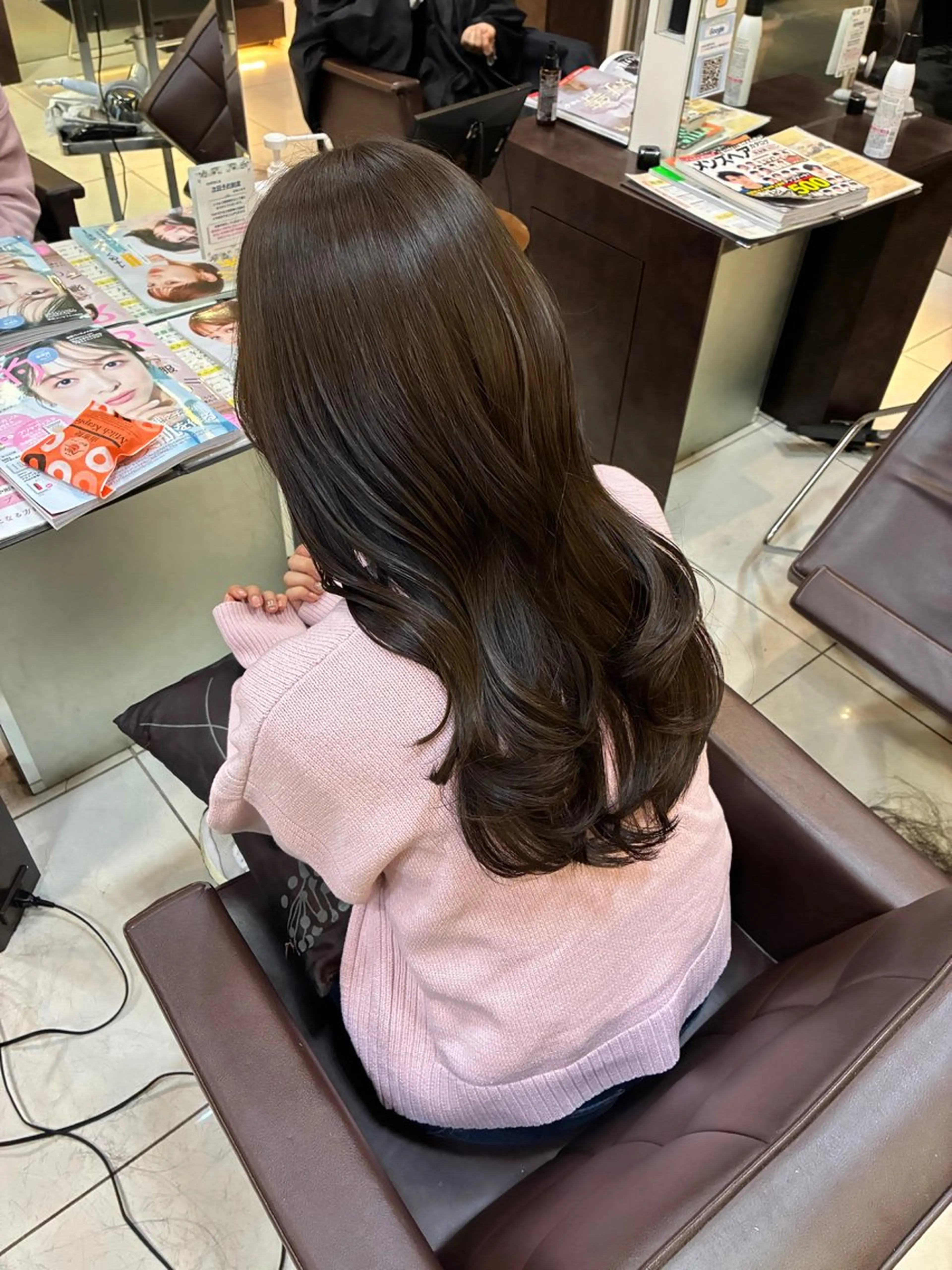 セミロング カラー 🤎韓国ヘア ベージュ まゆか🤎のヘアスタイル