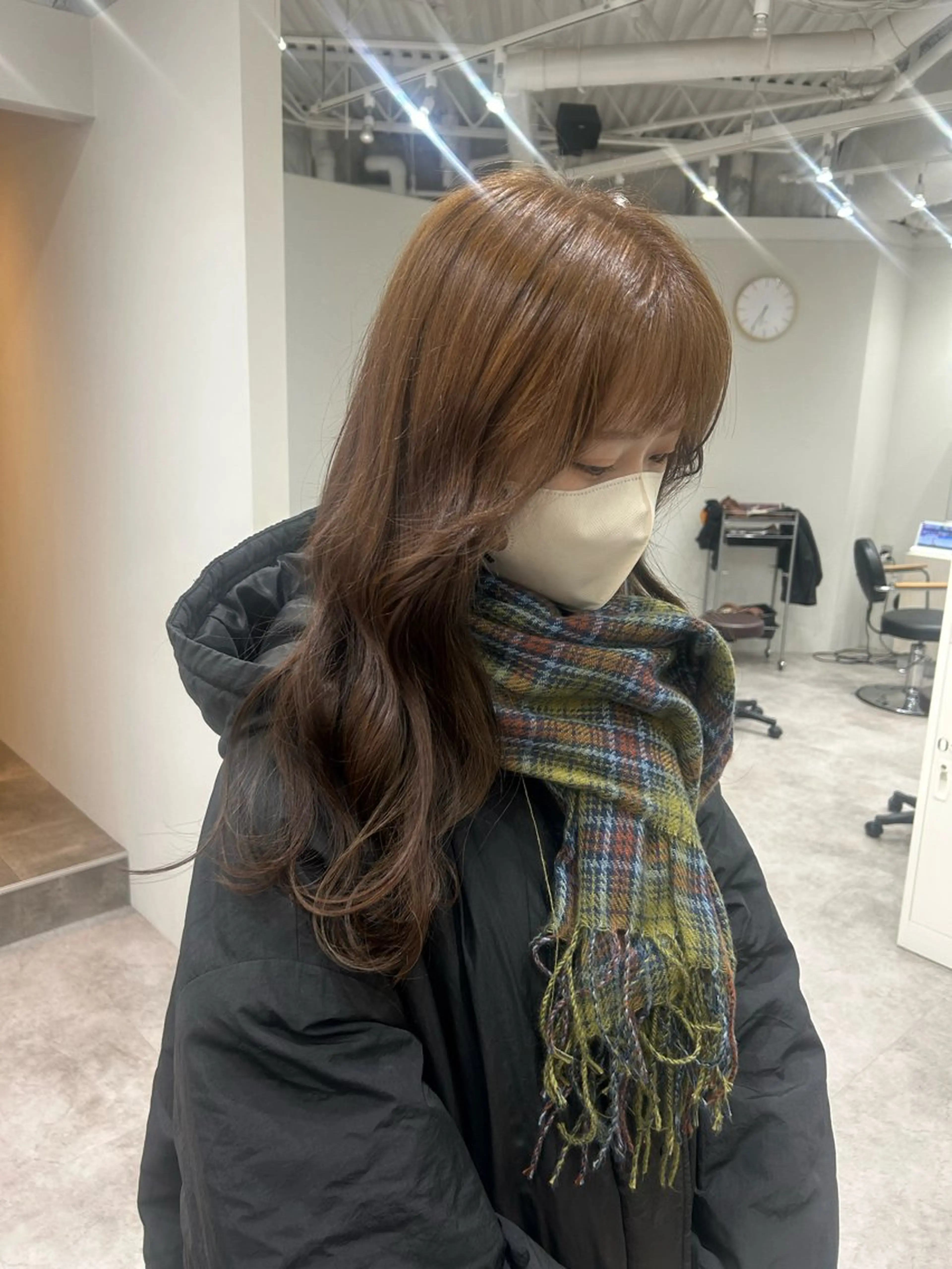 セミロング カラー ヘアアレンジ ベージュカラー ヘーゼル ヘアカラー ボブ /ニュアンス/ satomi🧸💖のヘアスタイル