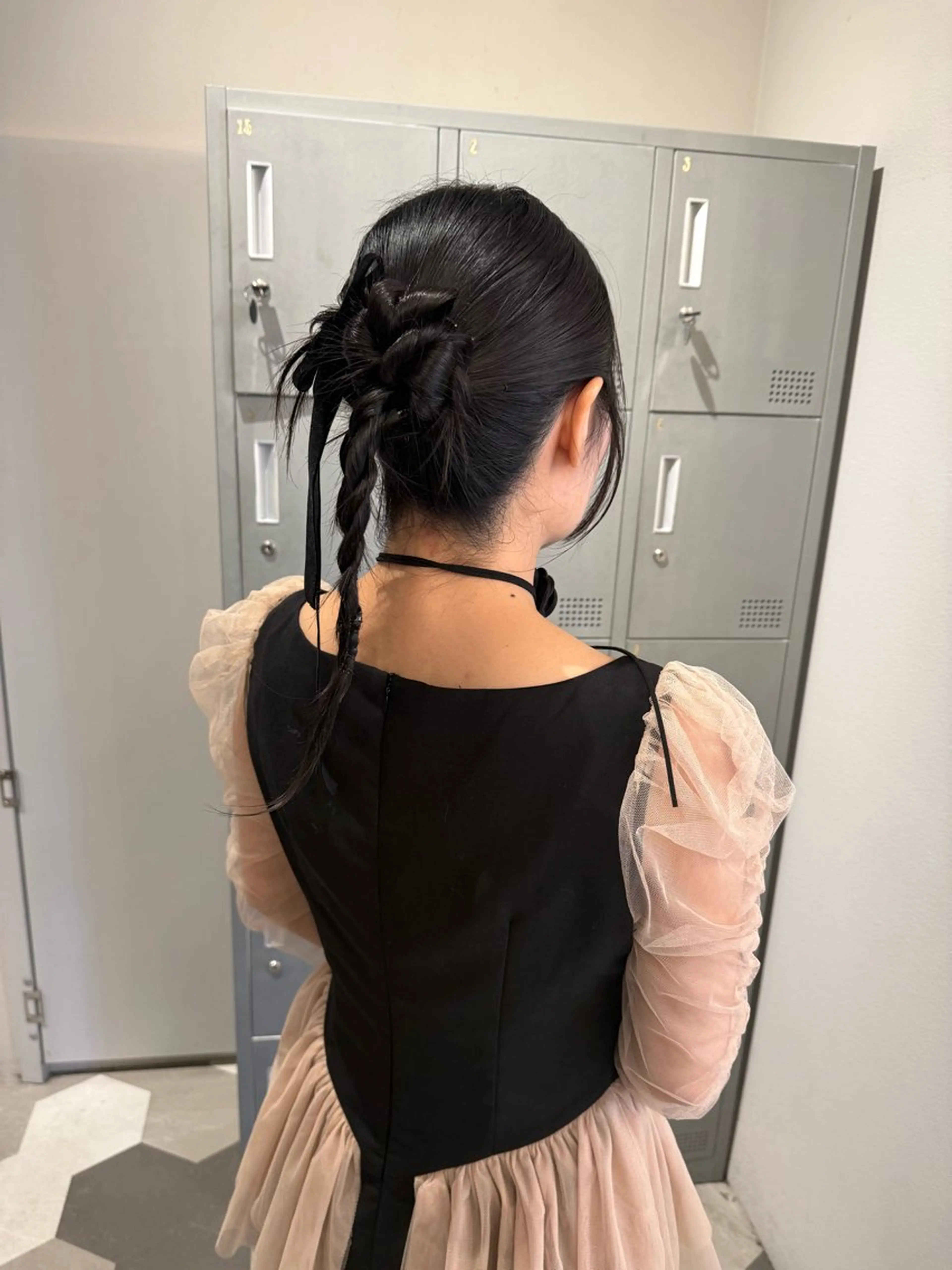 セミロング カラー ヘアセット ブリーチ/アレンジ 天満/chihiroのヘアスタイル