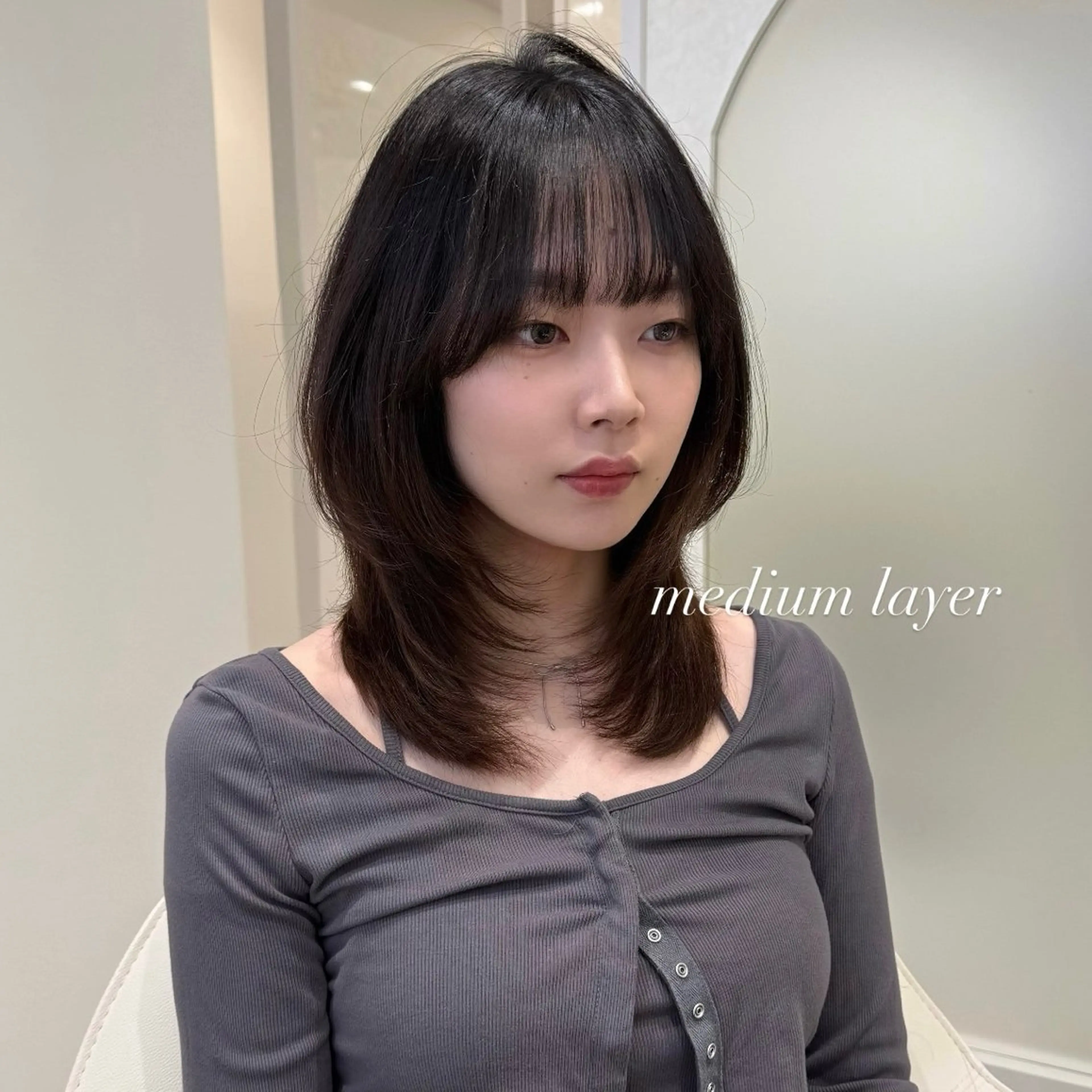 ミディアム 韓国𝐻𝑎𝑖𝑟 🇰🇷🖤ジアのヘアスタイル