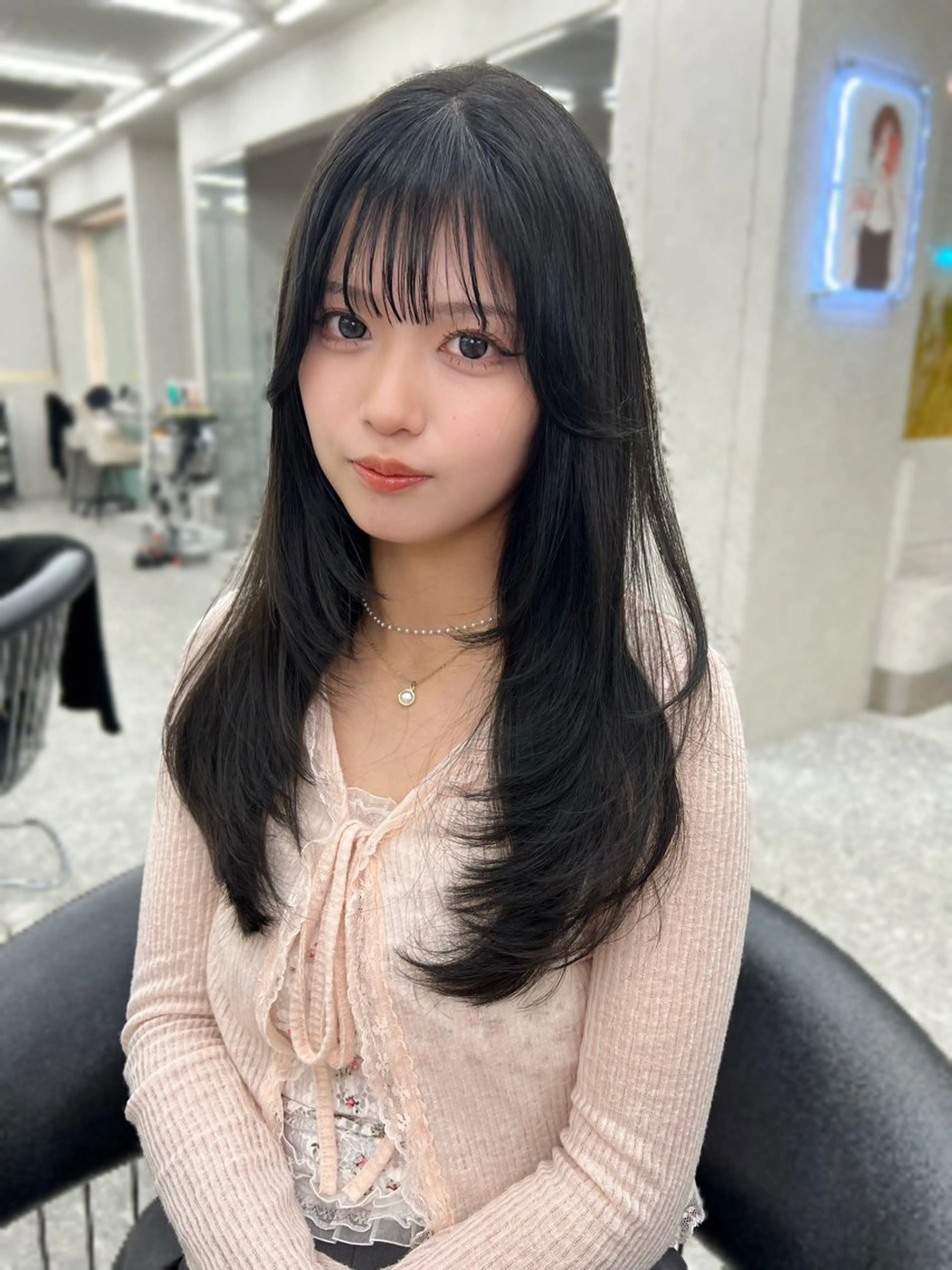 ロング レイヤーカット カット ヘアカラー 縮毛矯正 トリートメント 博多ショート 🌱松井　傑のヘアスタイル