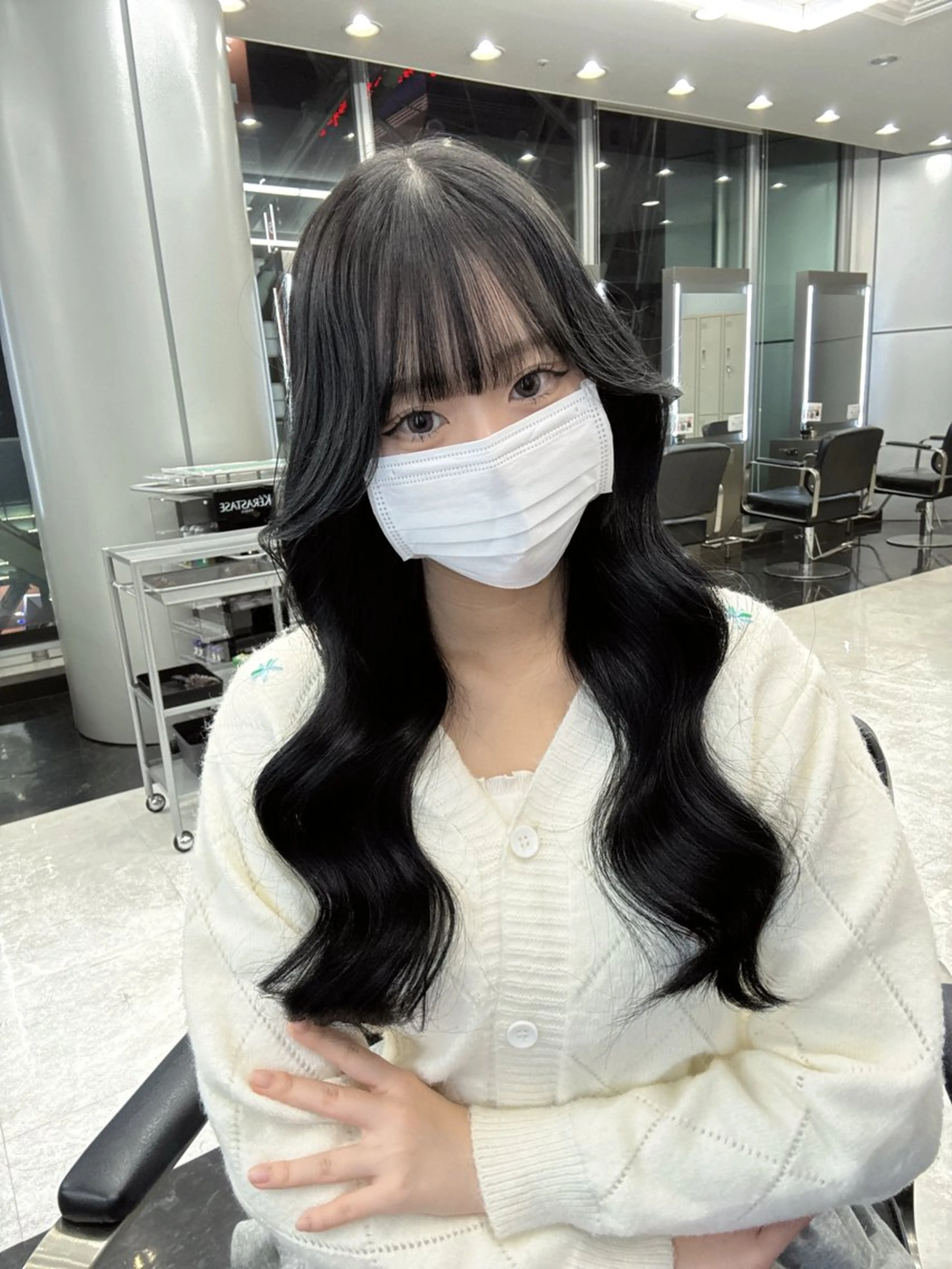 ロング カラー ヘアアレンジ トリートメント ヘッドスパ ヘアセット 韓国ヘア🖤/透明感 shihoのヘアスタイル