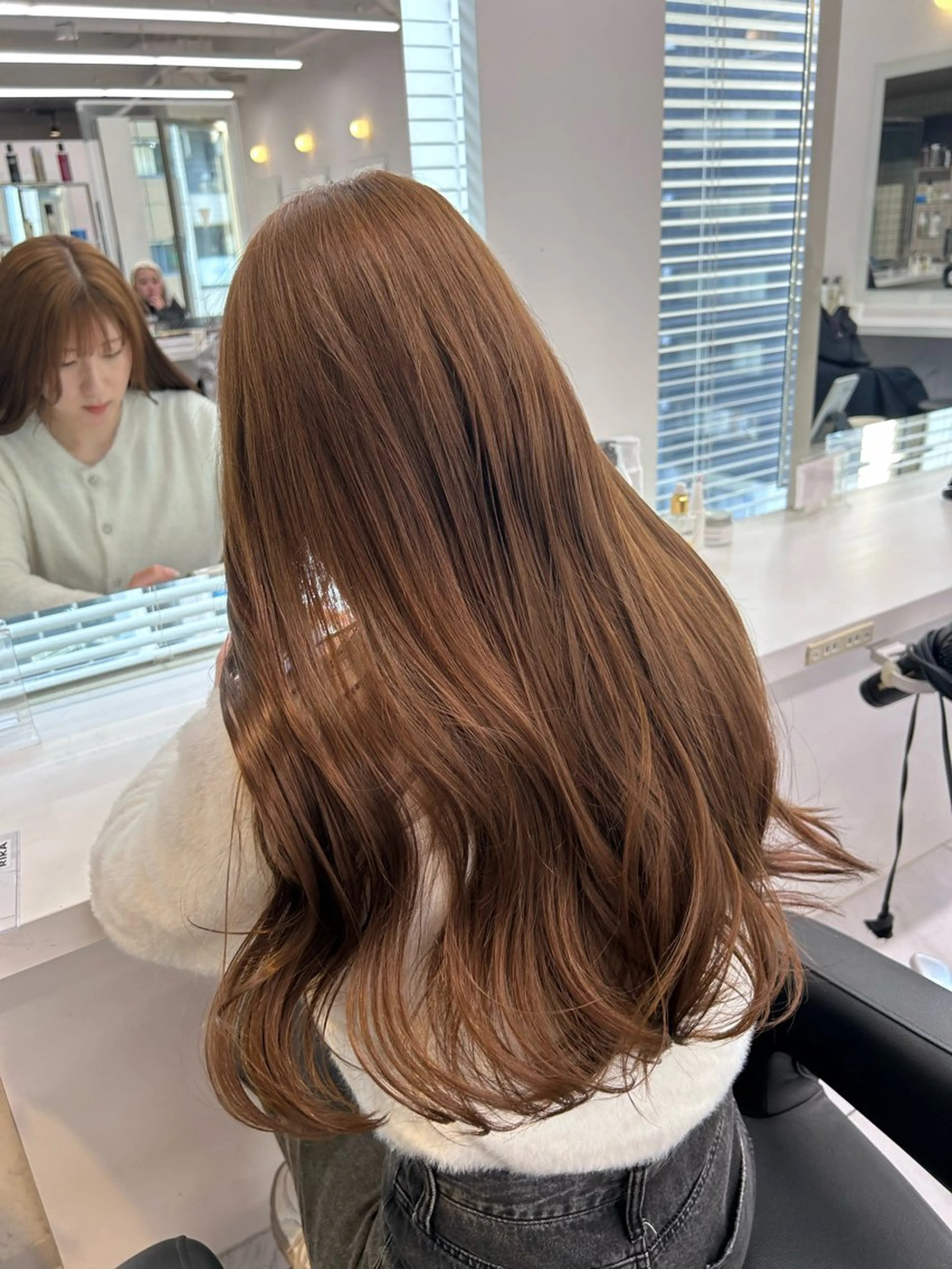 ロング カラー パーマ ヘアアレンジ メンズ キッズ ヘアカラー トリートメント ヘアセット ブリーチなしカラー/ ブラウン/レイヤーのヘアスタイル